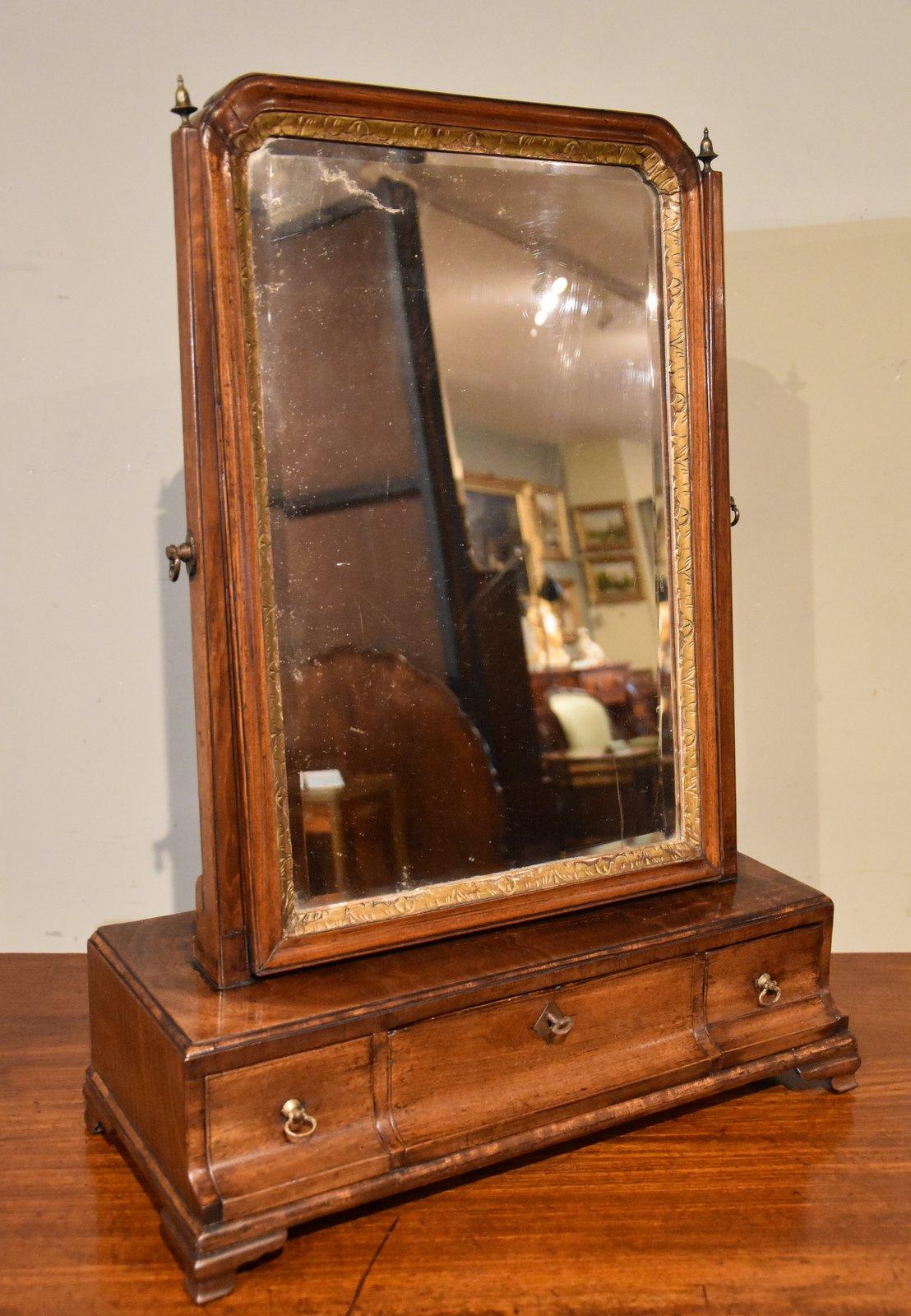 George II Walnut Dressing Mirror (1 of 5)