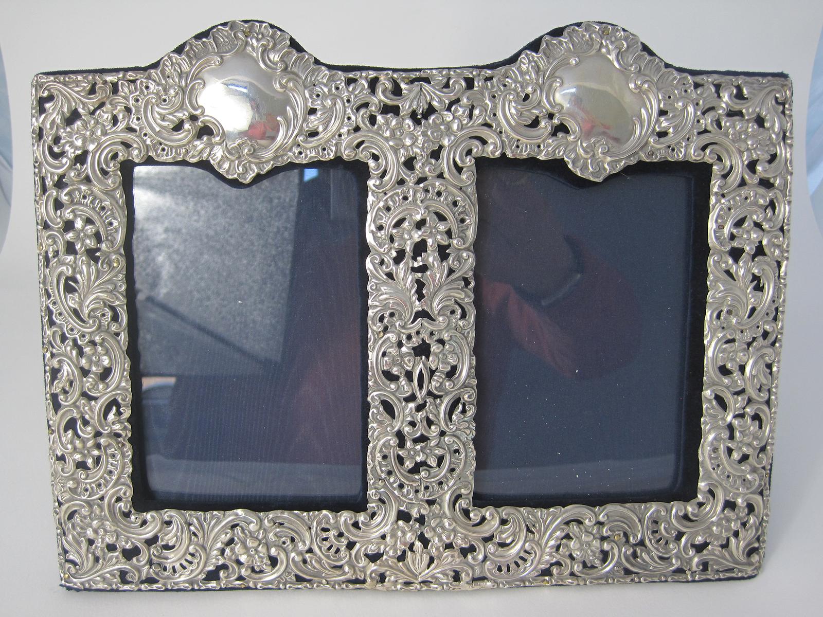 Unusual Victorian Double Photo Frame with Two Empty Cartouche (1 of 6) Unusual Victorian Double Photo Frame with Two Empty Cartouche (1 of 6)