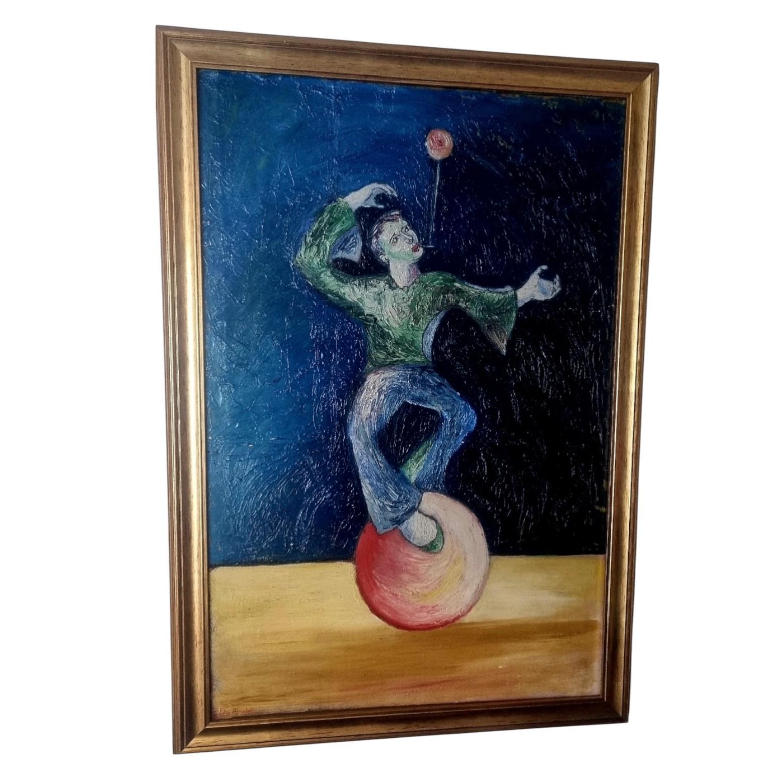 Original Oil Painting – Unicyclist Performer – Signed Peter Arnold (1 of 10) Original Oil Painting – Unicyclist Performer – Signed Peter Arnold (1 of 10)