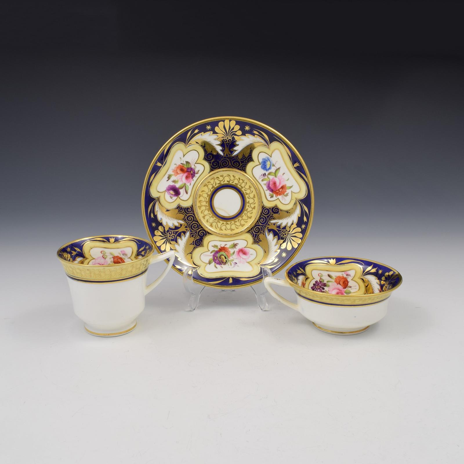 H & R Daniel Etruscan Shape Cup & Saucer Trio Pattern 3859 c.1820 (1 of 9) H & R Daniel Etruscan Shape Cup & Saucer Trio Pattern 3859 c.1820 (1 of 9)