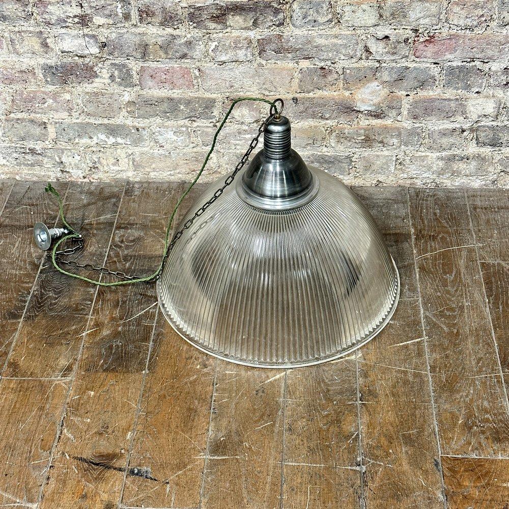 Industrial Holophane Glass Pendant Light (1 of 3)