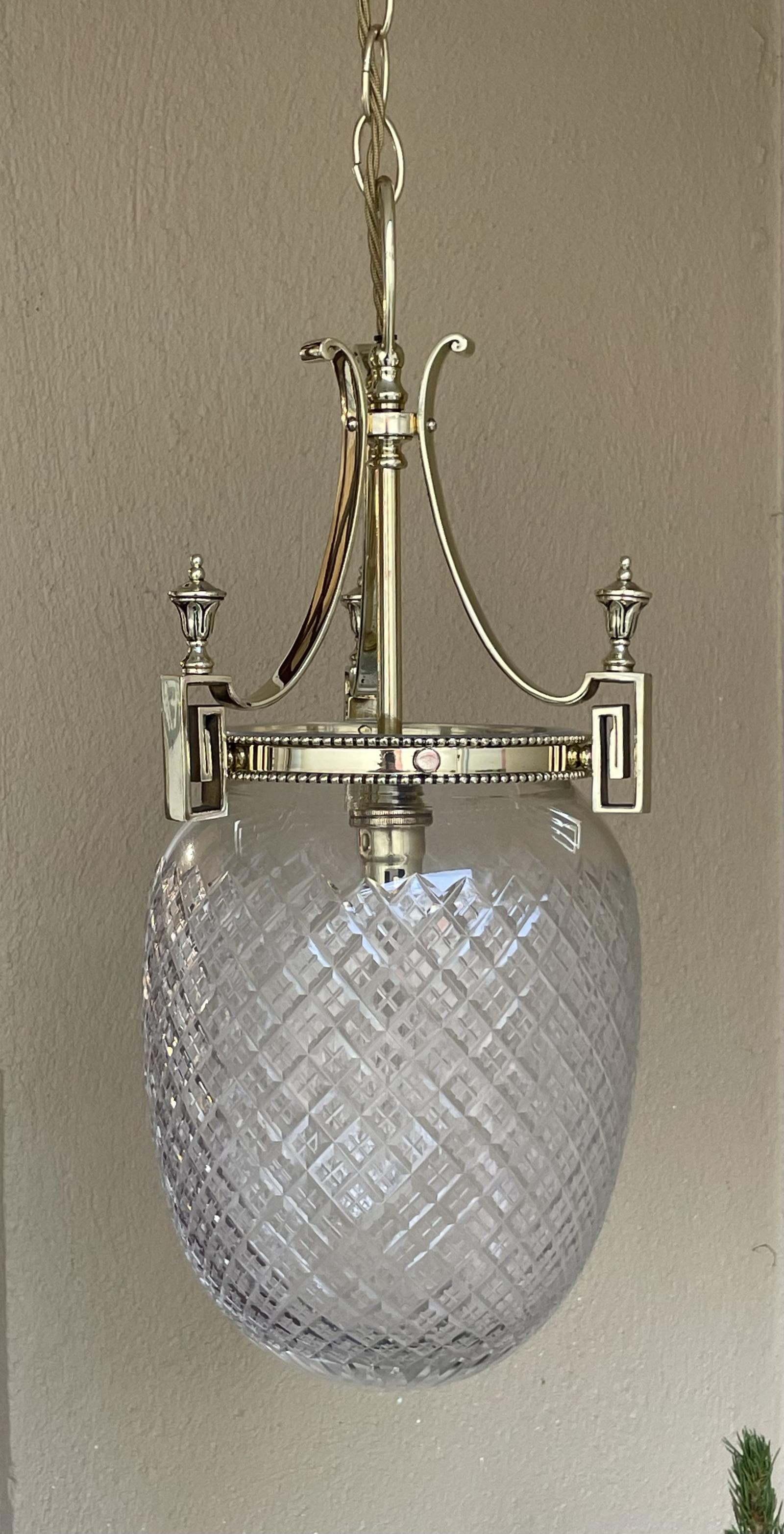 Early 20th Century Cut Glass Hall Lantern (1 of 8)