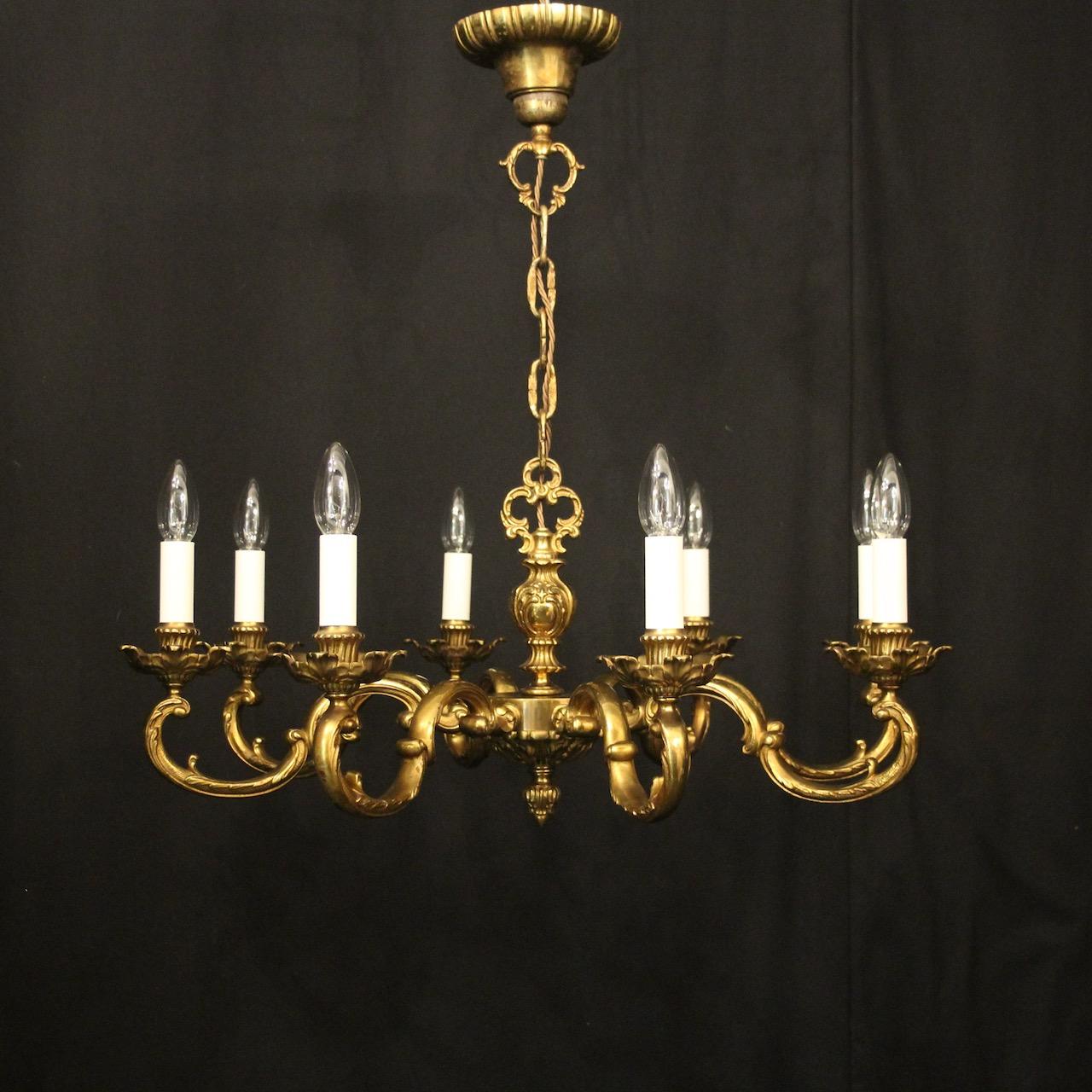 French Gilded Bronze 8 Light Chandelier (1 of 10)