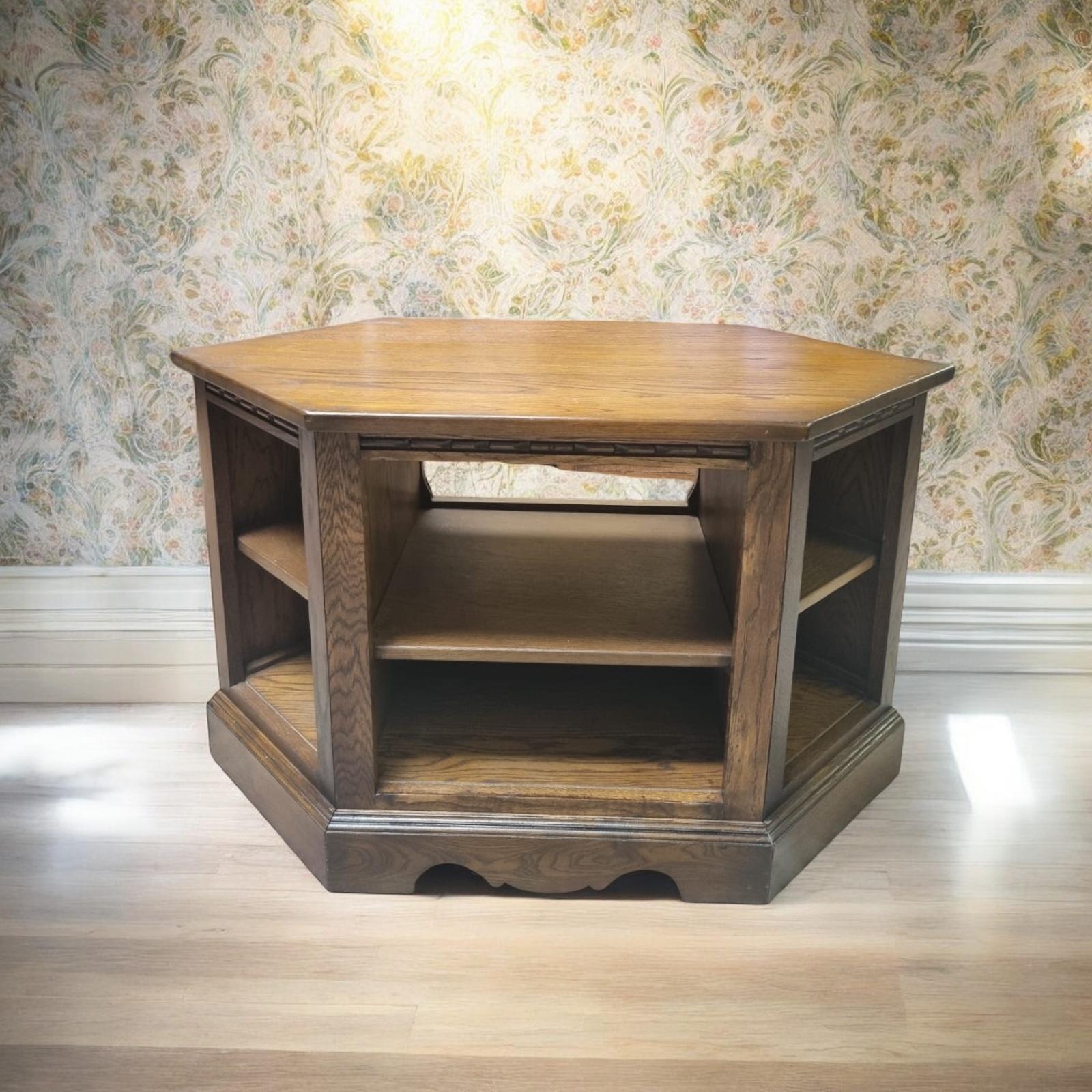 Vintage Old Charm Wood Bros Open Corner TV Cabinet / c.1970 (1 of 8)