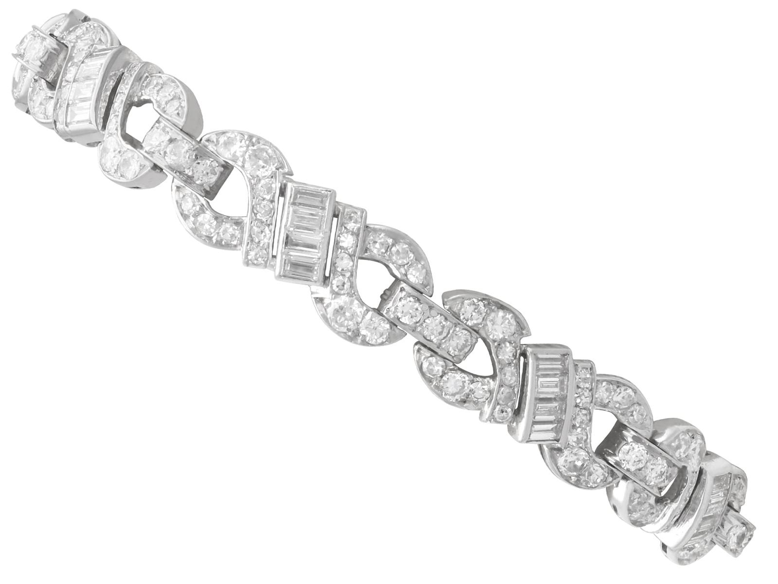 Vintage Art Deco 6.05ct Diamond and Platinum Bracelet Circa 1950 (1 of 16)