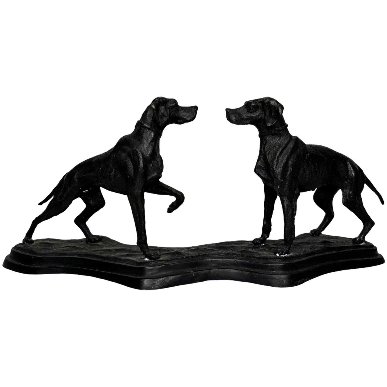 19th Century Group Bronze Hunting Hound Dogs Sculpture (1 of 65)