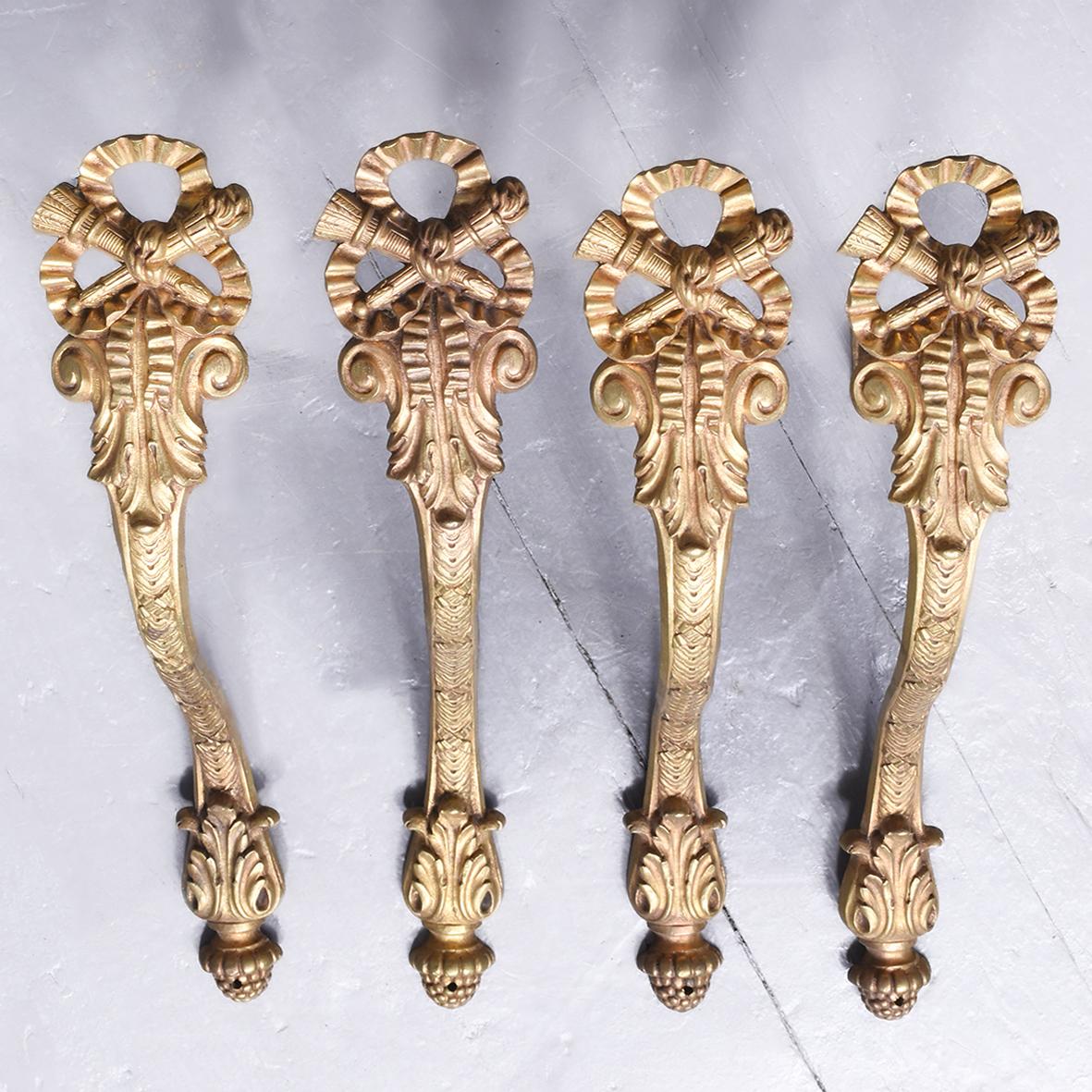 Set of 4 French Gilded Brass Tie-Backs (1 of 9)