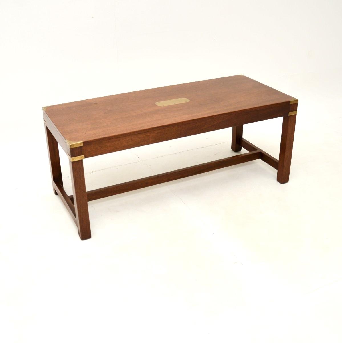 Mahogany & Brass Military Campaign Style Coffee Table (1 of 7) Mahogany & Brass Military Campaign Style Coffee Table (1 of 7)