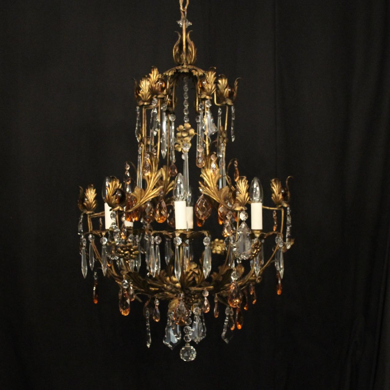 Italian Gilded Florentine 6 Light Chandelier (1 of 10) Italian Gilded Florentine 6 Light Chandelier (1 of 10)