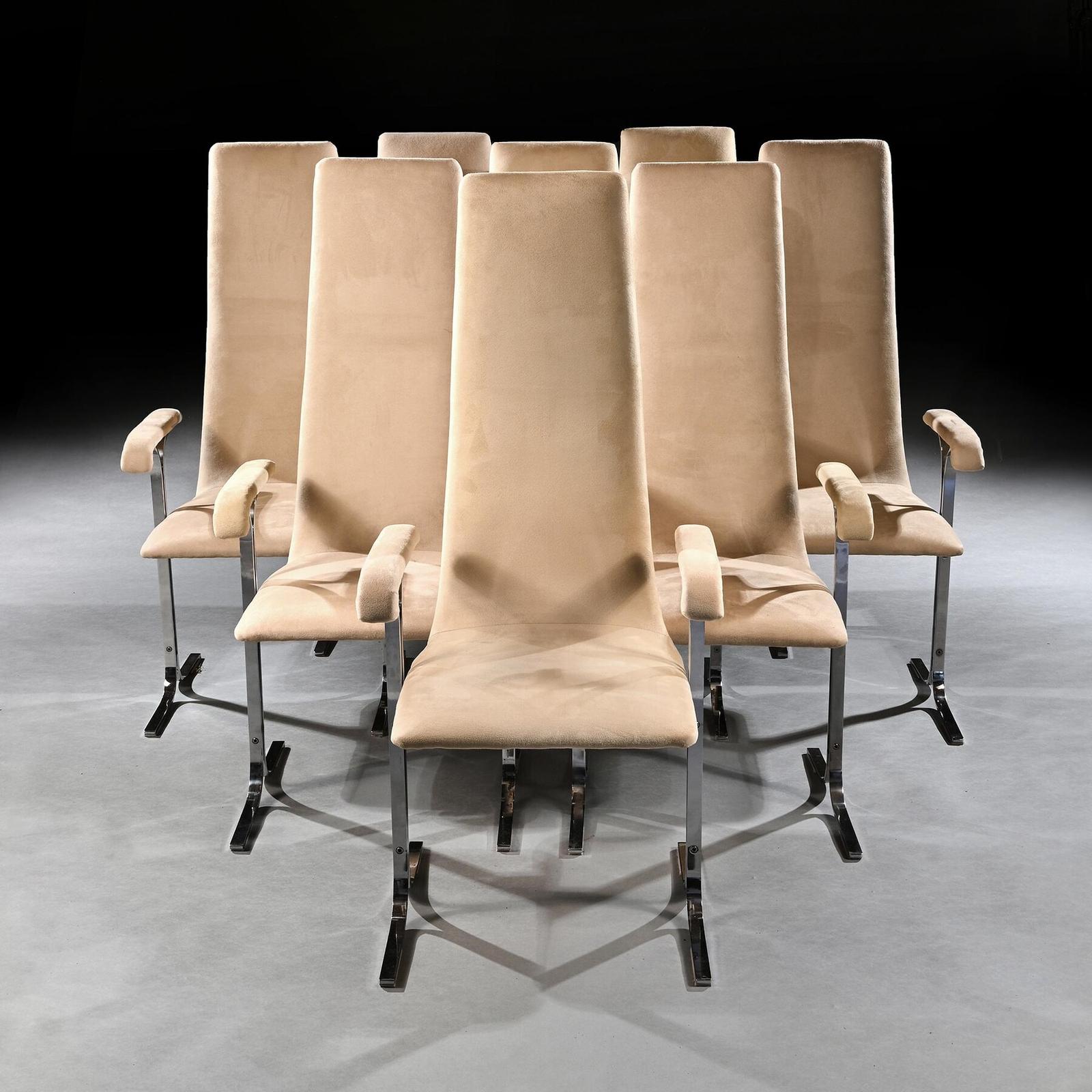 Set of Eight 20th Century High Back Lisse Dining Chairs Designed by Tim Bates for Pieff (1 of 5)