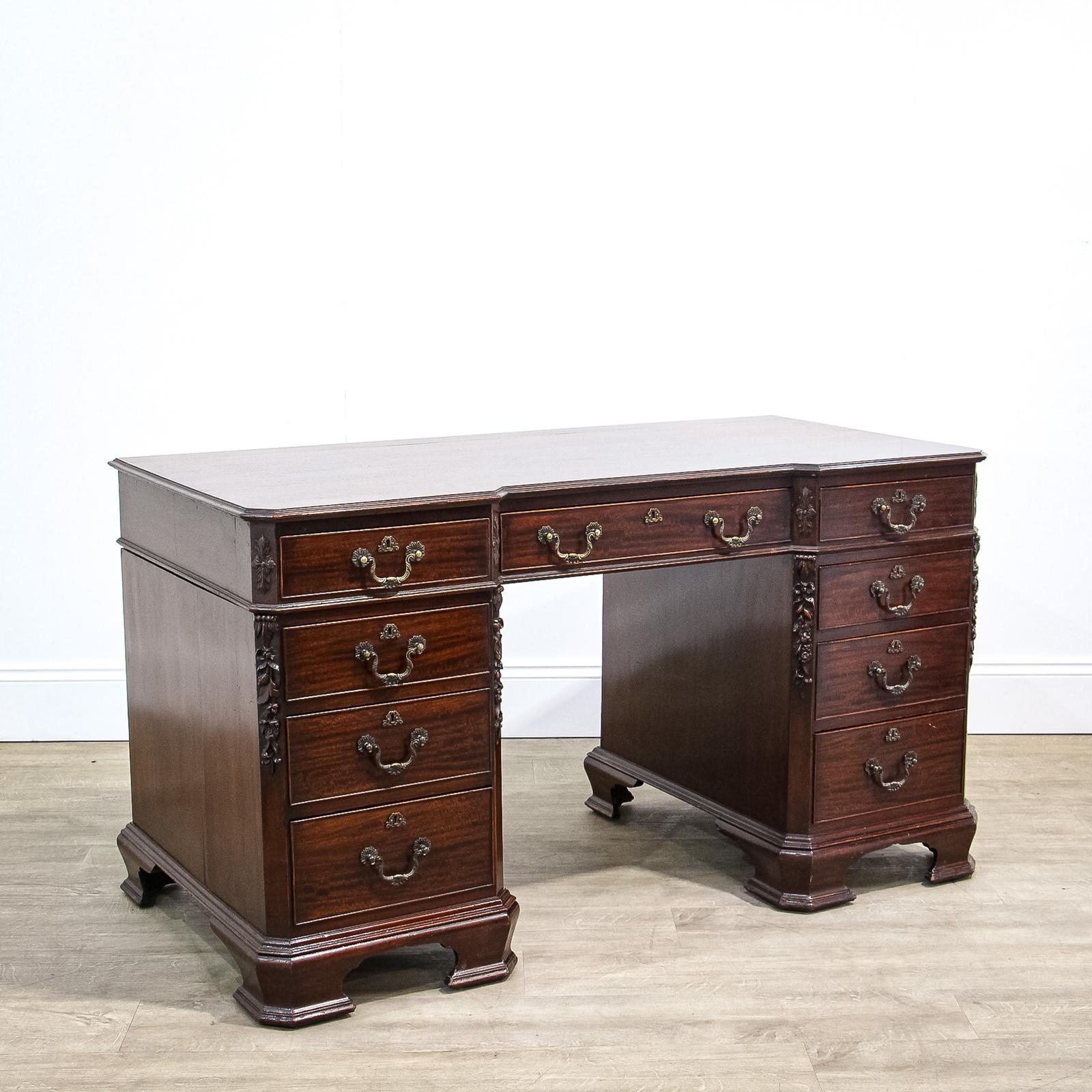 Early 20th Century Mahogany Pedestal Desk (1 of 12)