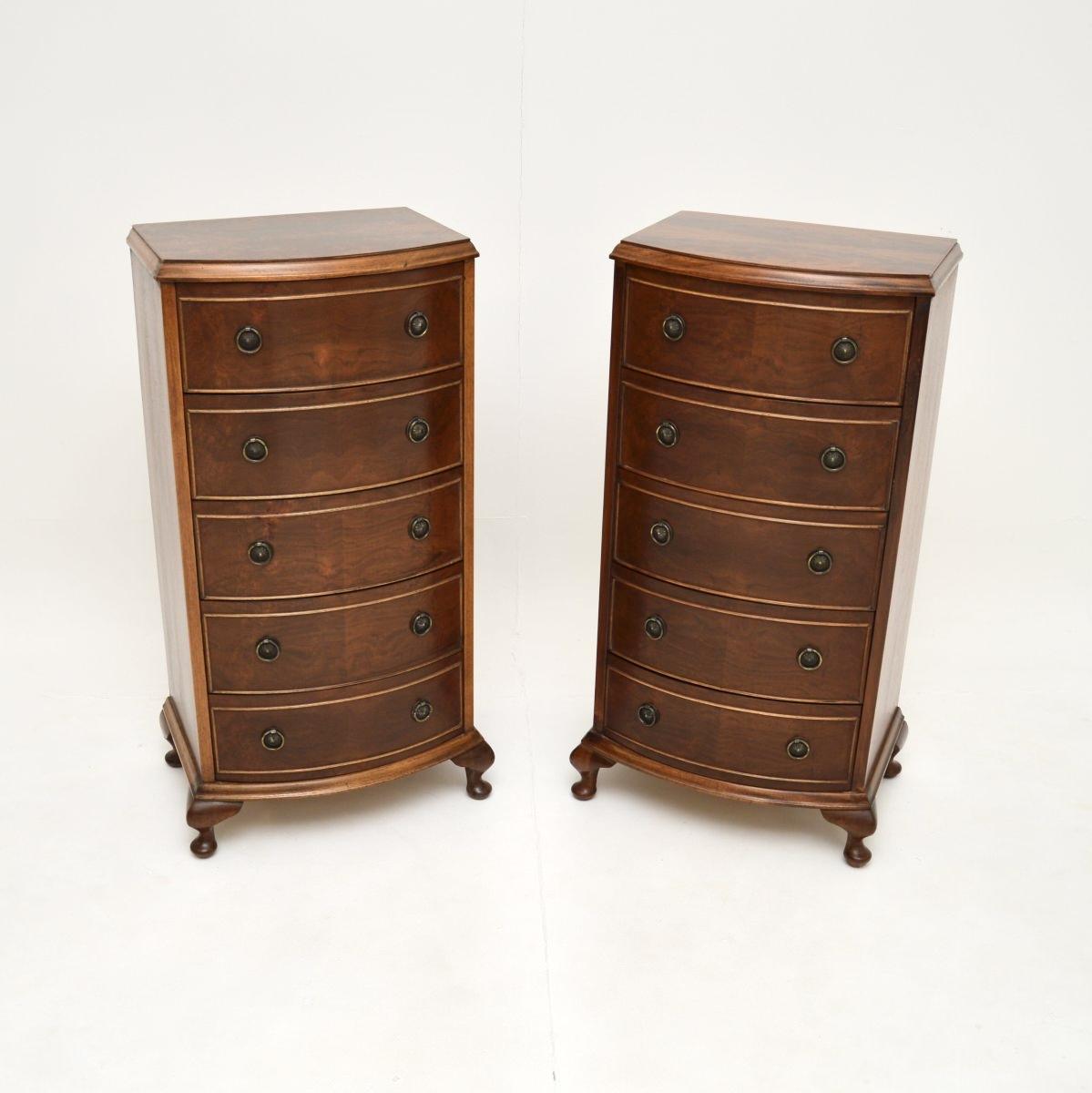 Pair of Georgian Style Slim Walnut Chests of Drawers (1 of 9) Pair of Georgian Style Slim Walnut Chests of Drawers (1 of 9)