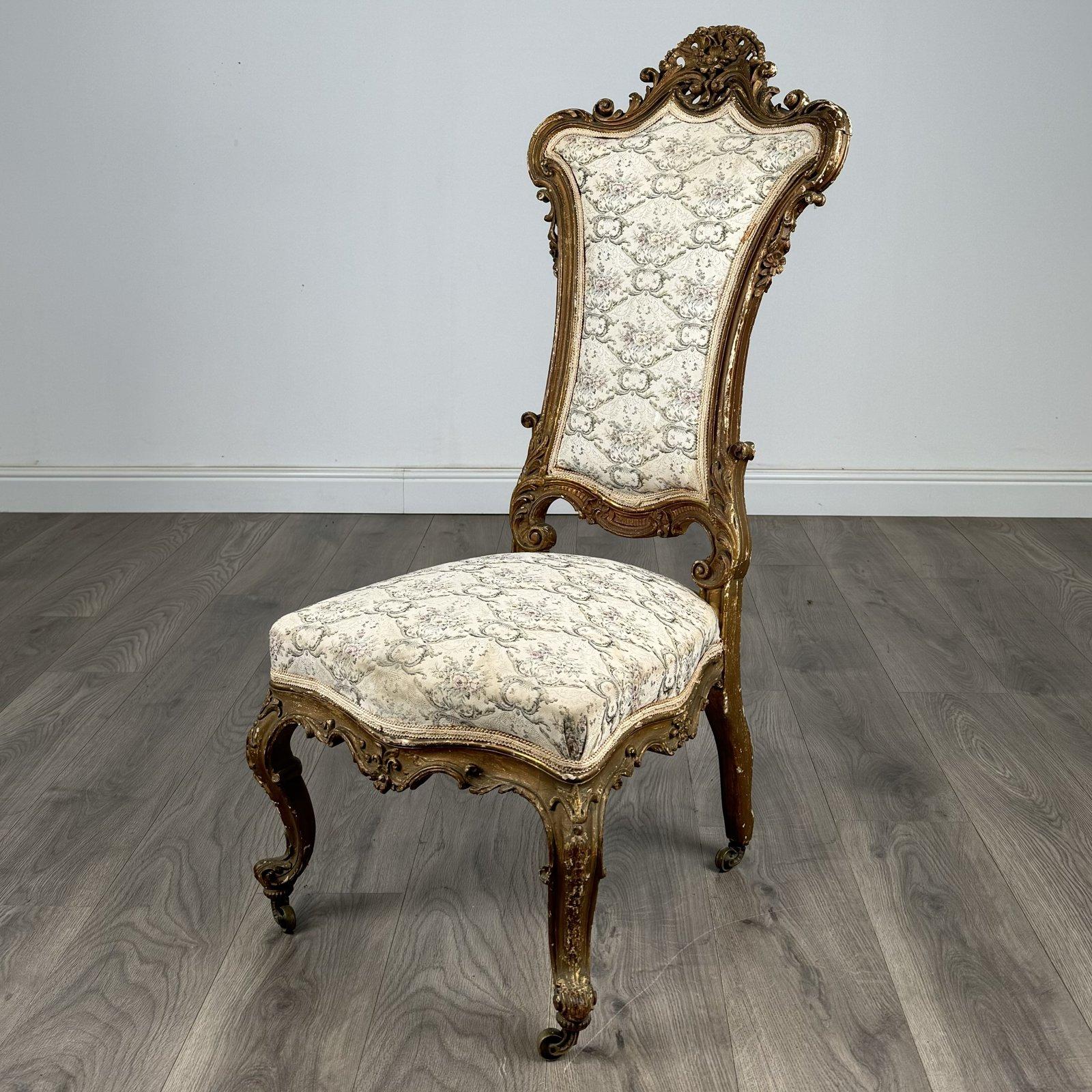 Antique 19th Century French Gilded Hall Chair | Cabriole Legs | AF-3330 (1 of 10) Antique 19th Century French Gilded Hall Chair | Cabriole Legs | AF-3330 (1 of 10)