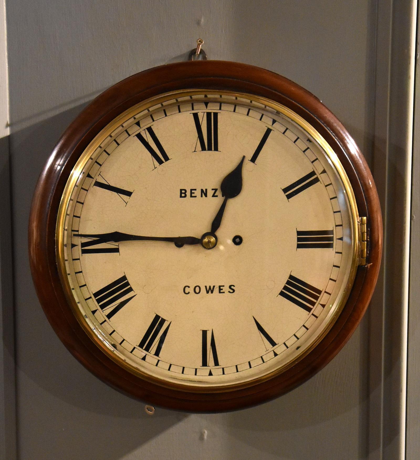 Striking Dial Clock Signed Benzie, Cowes (1 of 5)