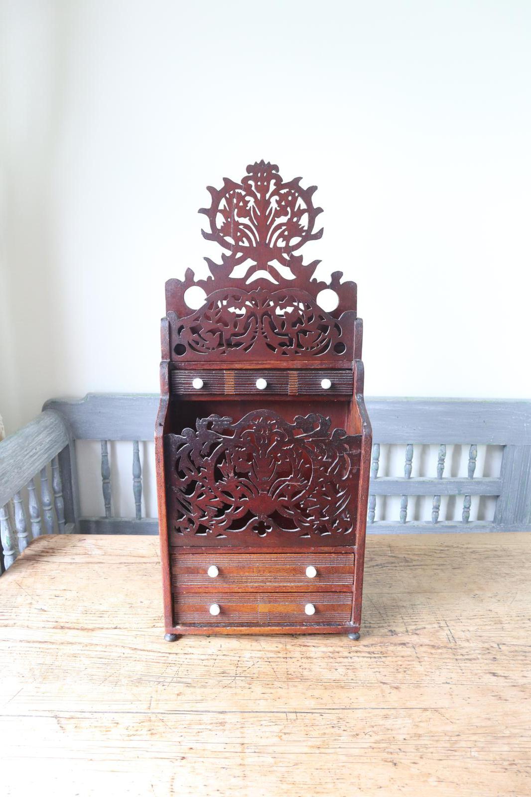 19th Century Scottish Vernacular 'folk Art' Thistle Fretwork Spoon & Candle Box (1 of 36)