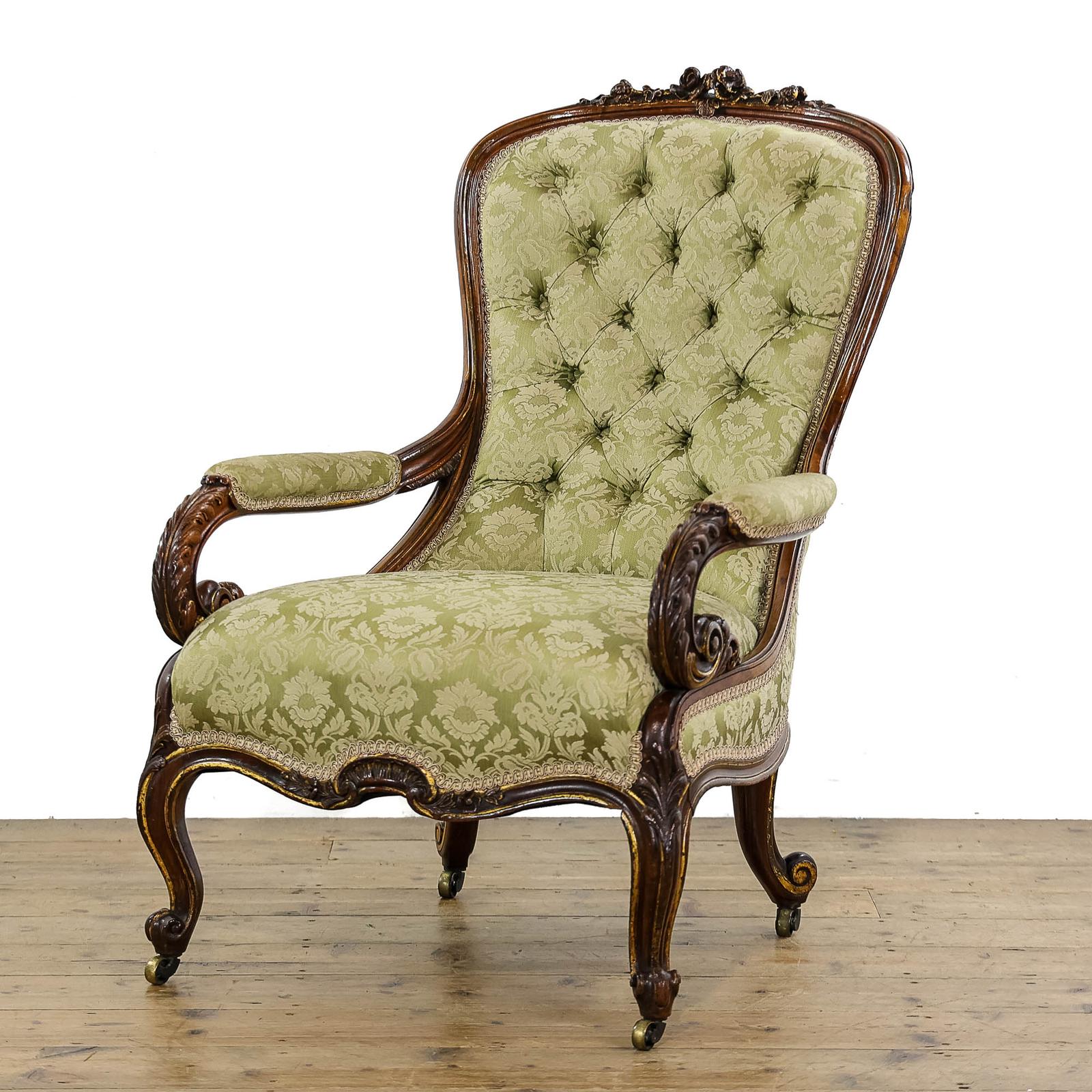 Antique Mahogany Upholstered Library Armchair (1 of 7) Antique Mahogany Upholstered Library Armchair (1 of 7)