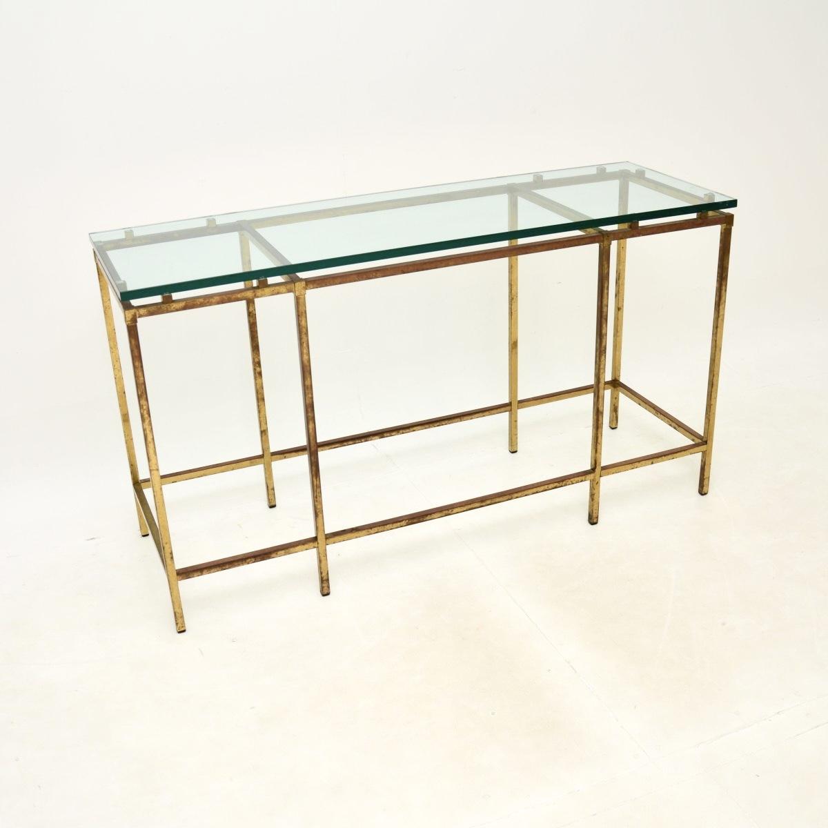 Vintage French Brass & Glass Console Table (1 of 9) Vintage French Brass & Glass Console Table (1 of 9)