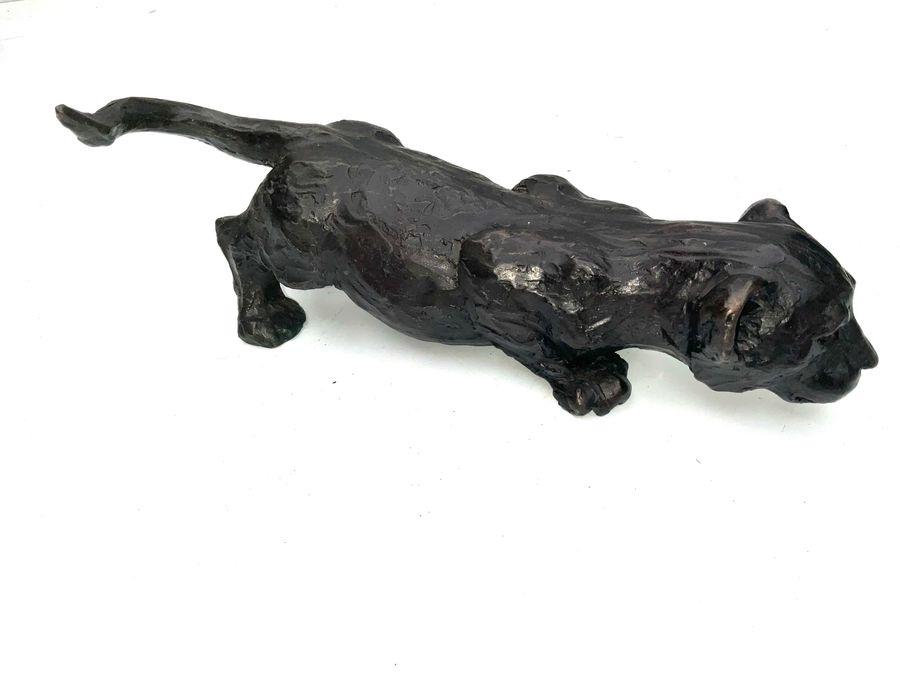 ' Black Panther ' Hot Cast Bronze Signed by Artist Circa Last Century (1 of 15)