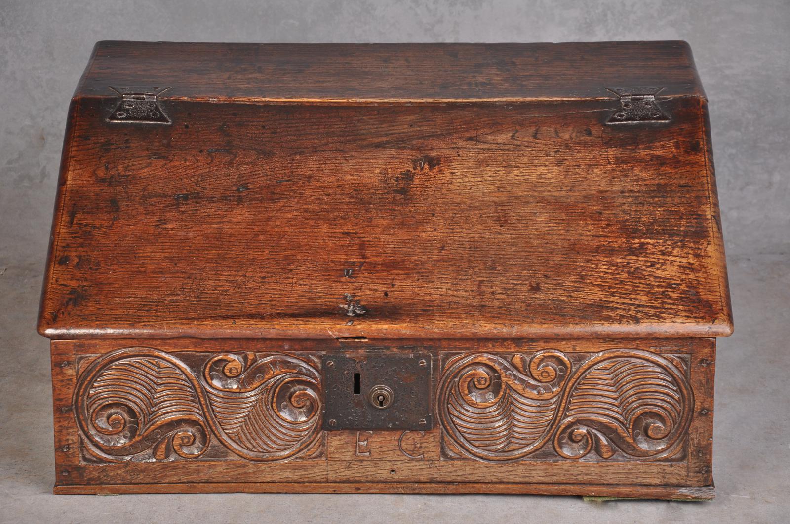 17th Century Carved Oak Box (1 of 7)