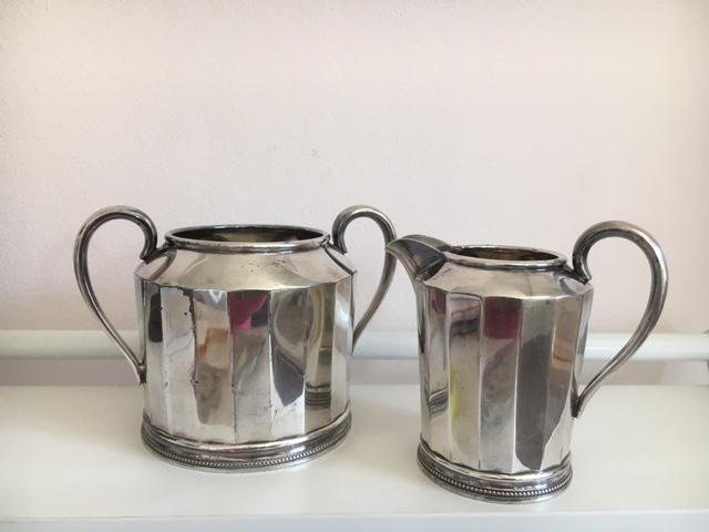 James Dixon & Son EPNS Sugar Bowl & Creamer 1920 (1 of 5)