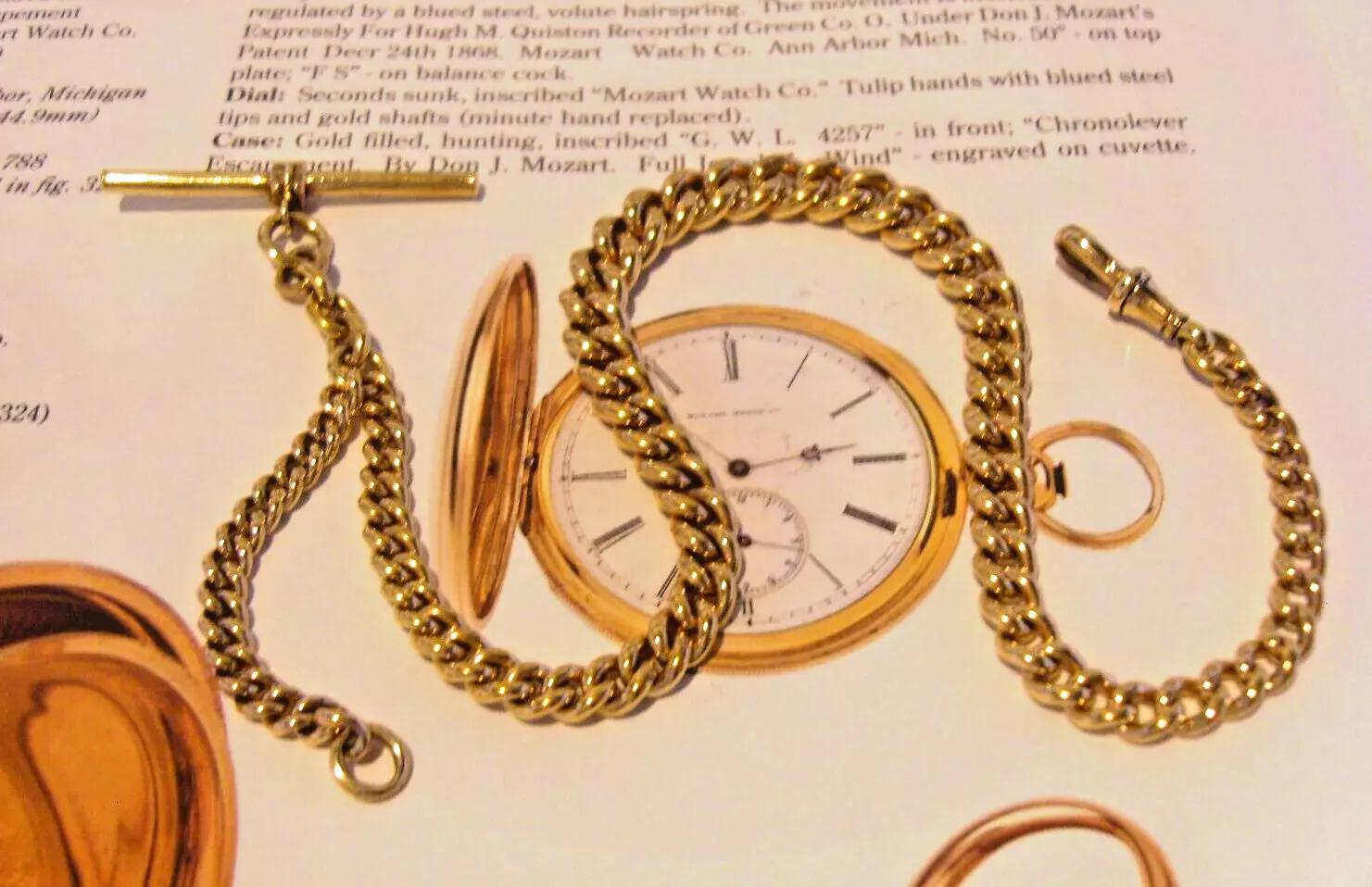 Pocket Watch Chain Victorian Large Brass Albert 1890s by Thomas Hopwood (1 of 17)