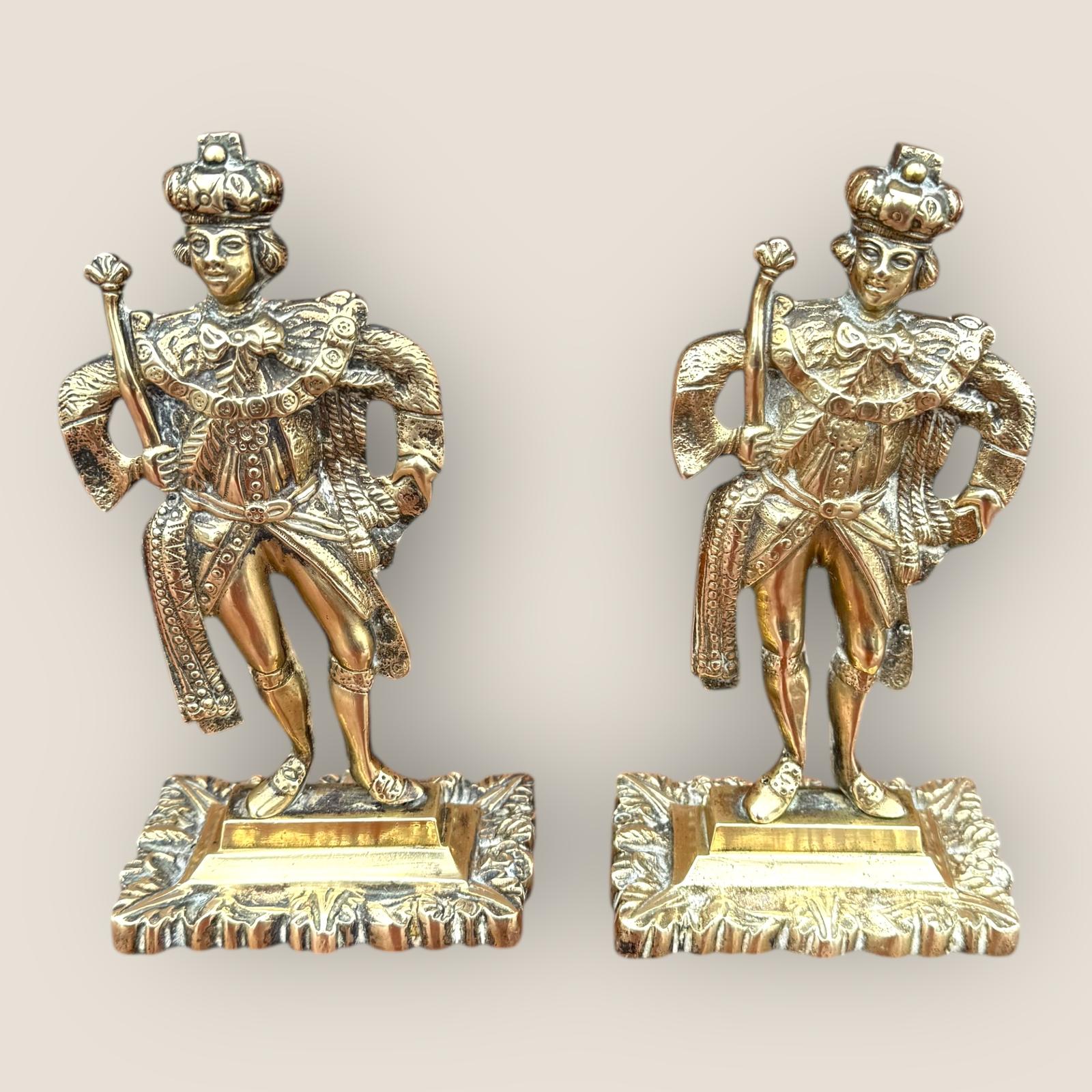 Antique Brass Bookends King Figure | Decorations | Early 20th Century (1 of 9)