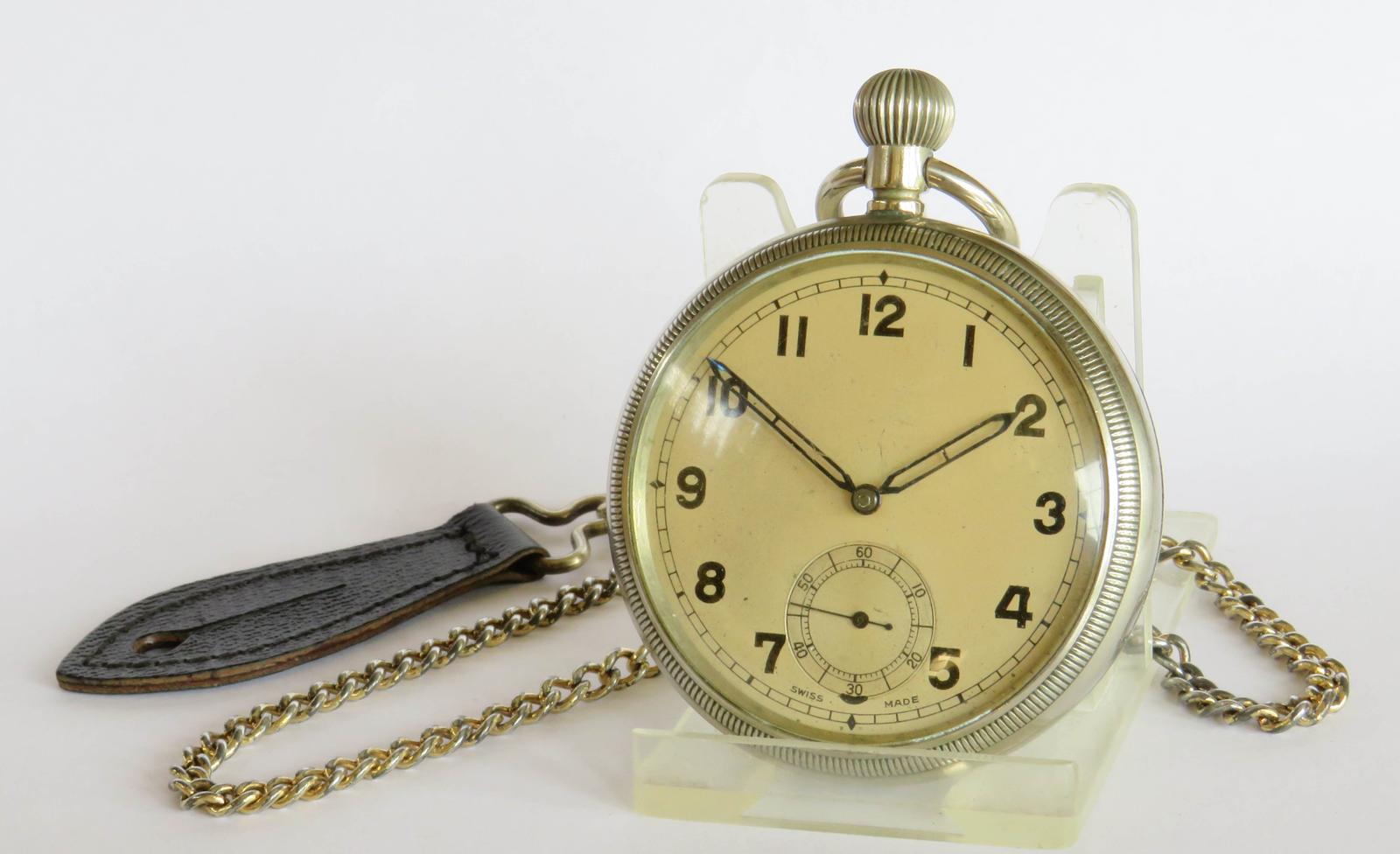 Pocket Watch: 1940s Revue Pocket Watch & Chain (1 of 4)