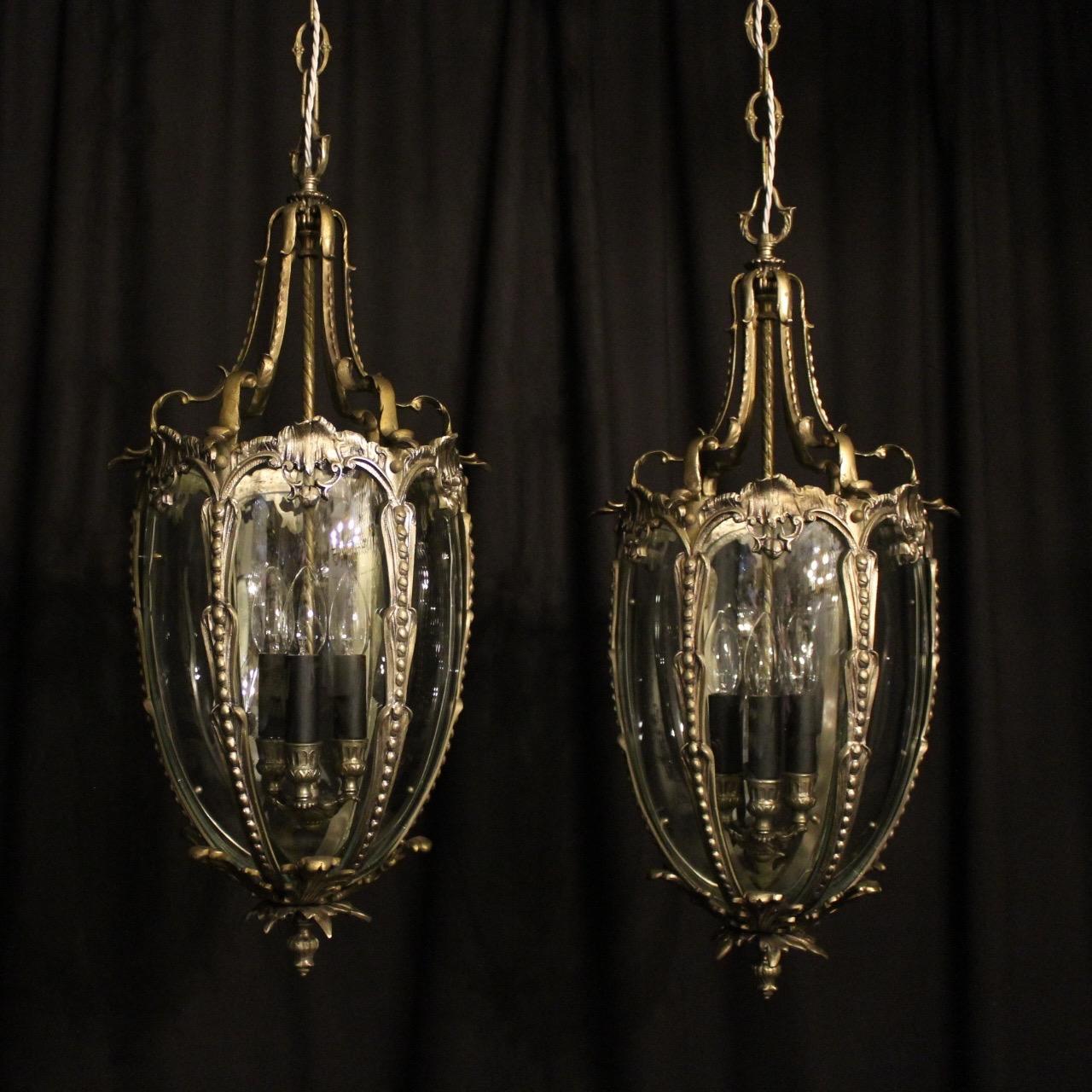 French Pair of Silver Gilded Bronze Lanterns (1 of 10)