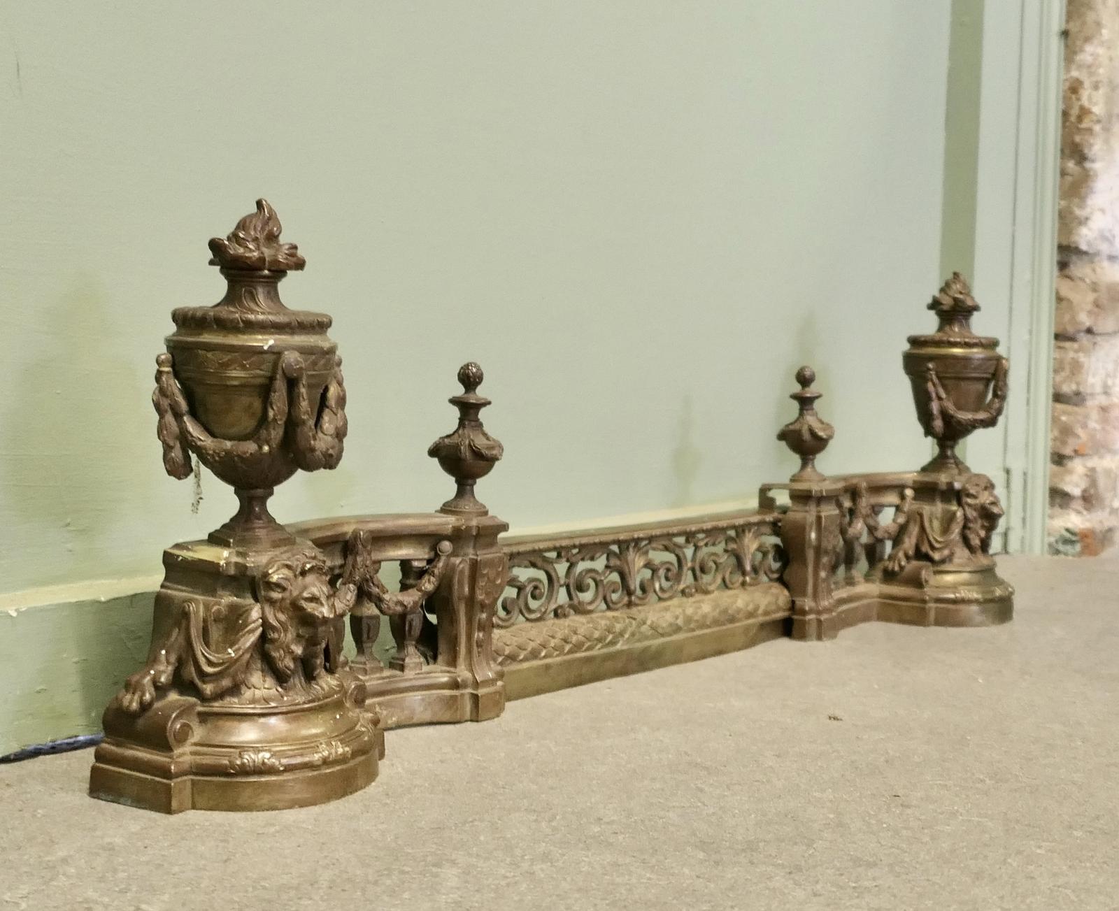 French Rococo Brass Extending Fender with Decorative Chenets (1 of 5) French Rococo Brass Extending Fender with Decorative Chenets (1 of 5)