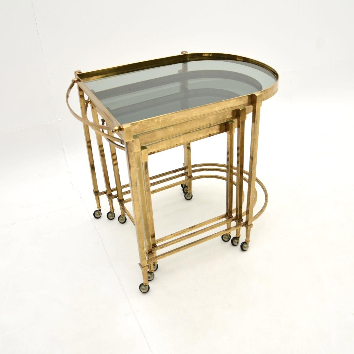 Vintage Italian Nest of Tables in Brass (1 of 11)
