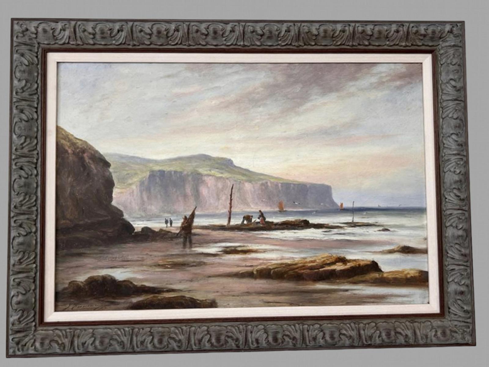 Joseph Eaman - Oil on Canvas of Cocklepickers 1895 (1 of 6)