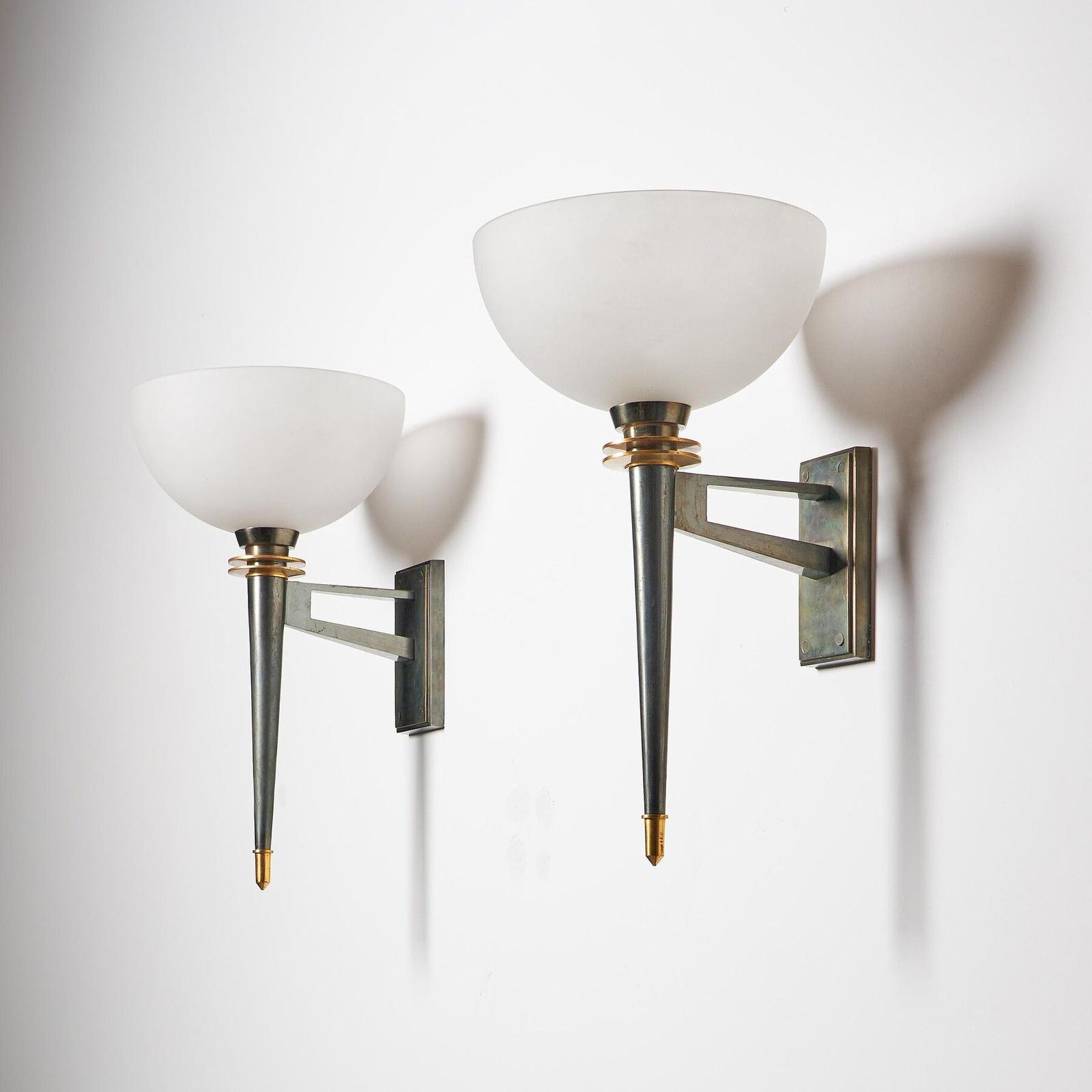 Important Pair of French Wall Appliques / Lights Attributed to André Leon Arbus & Gilbert Poillerat (1 of 7)