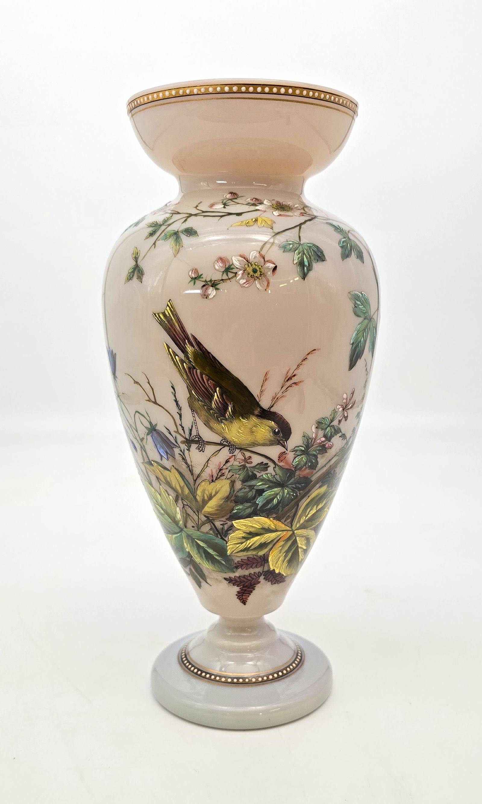 19th Century Enamelled & Hand Painted Glass Vase (1 of 20)