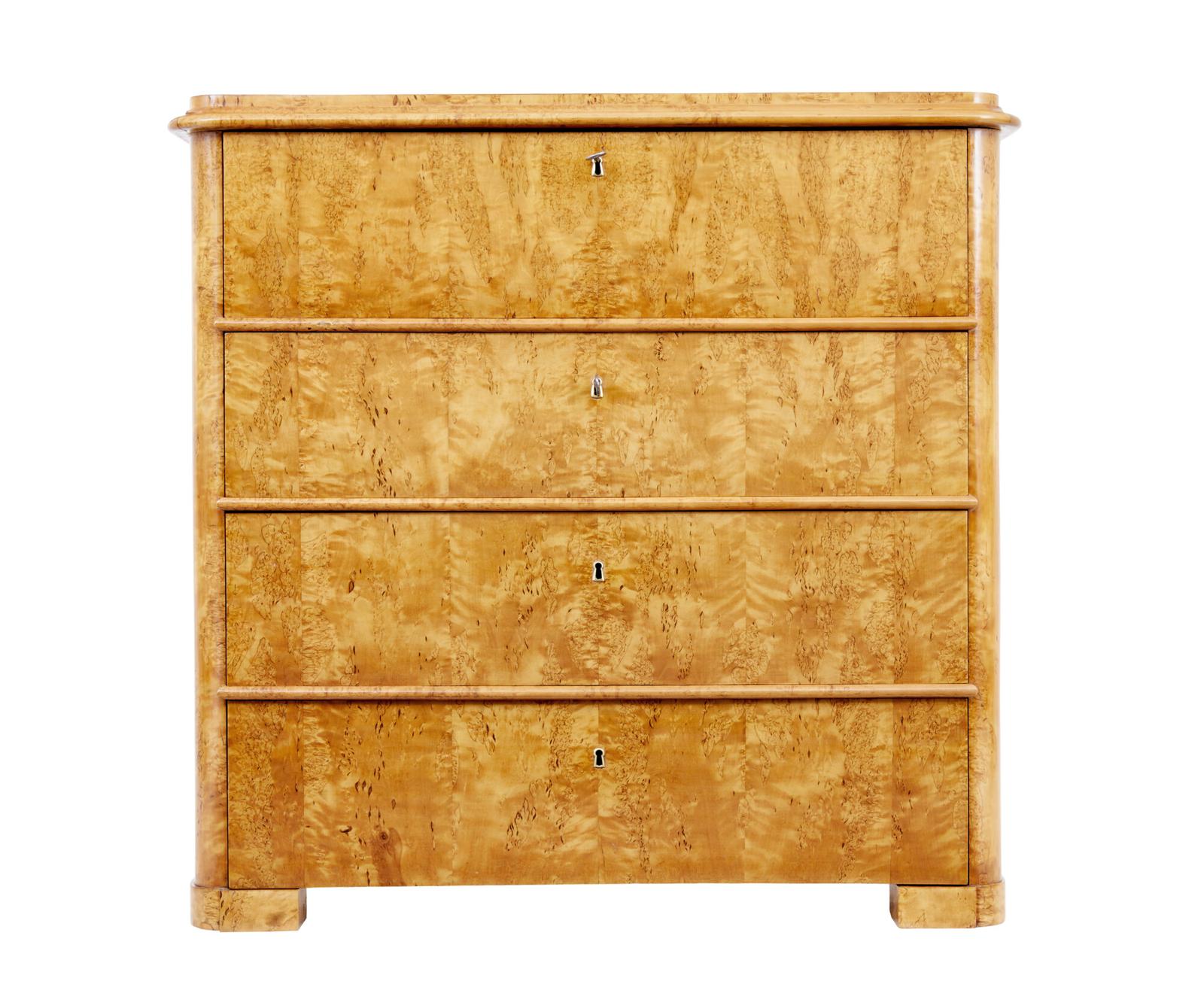 Swedish 19th Century Burr Birch Secretaire Chest (1 of 9) Swedish 19th Century Burr Birch Secretaire Chest (1 of 9)