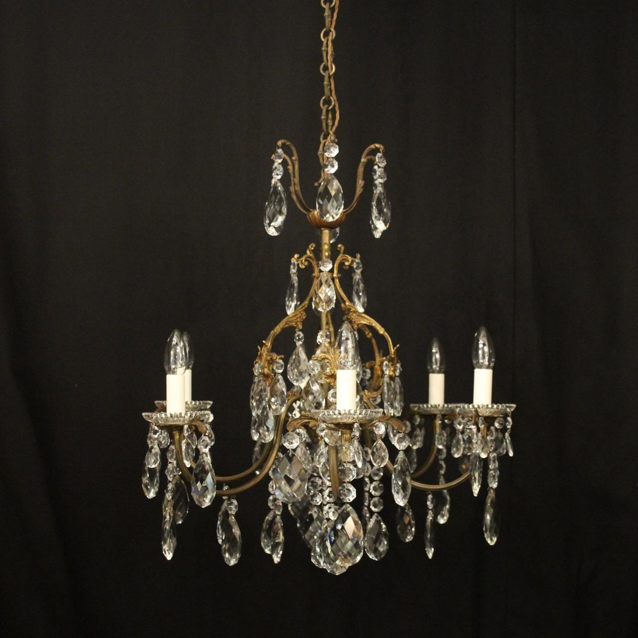 French Crystal 6 Light Antique Chandelier (1 of 10) French Crystal 6 Light Antique Chandelier (1 of 10)