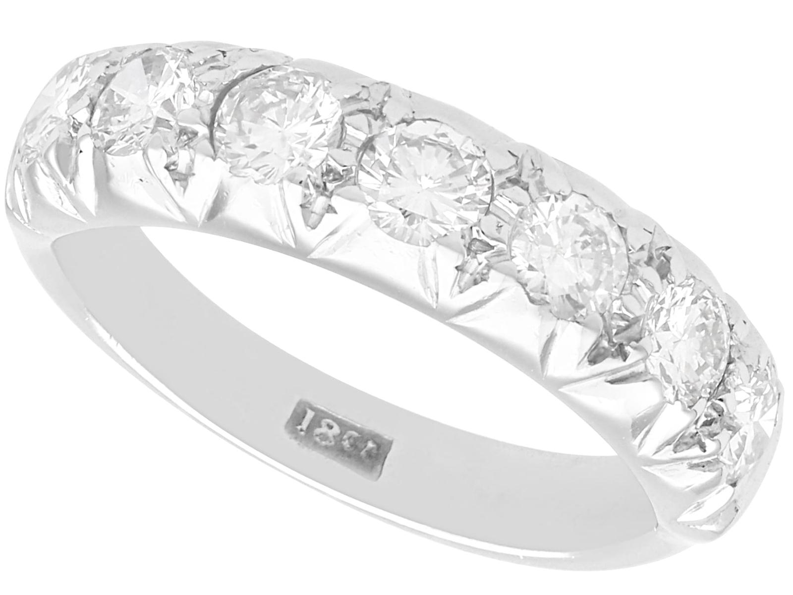 0.95ct Diamond & 18ct White Gold Half Eternity Ring c.1930 (1 of 10)