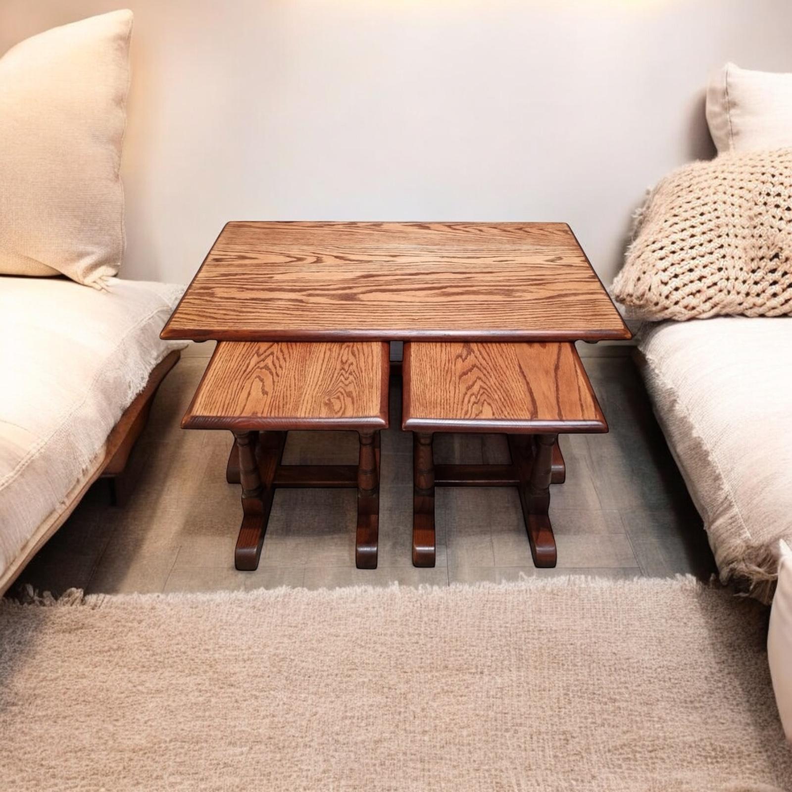 Vintage Old Charm Wood Bros Coffee Table / Nest of Tables / Set of 3 c.1970 (1 of 8)