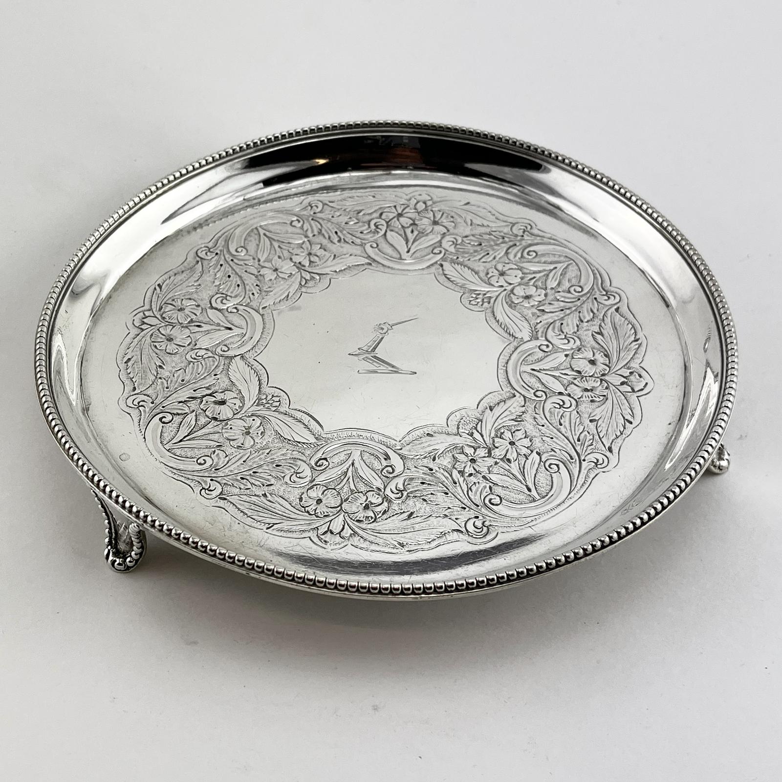 Round George III Sterling Silver Salver (1 of 6)