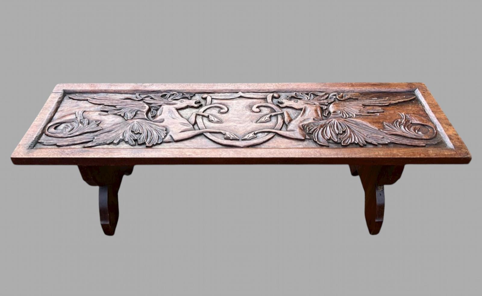 Hand-carved Pegasus Stool / Low Bench or Coffee Table (1 of 8)