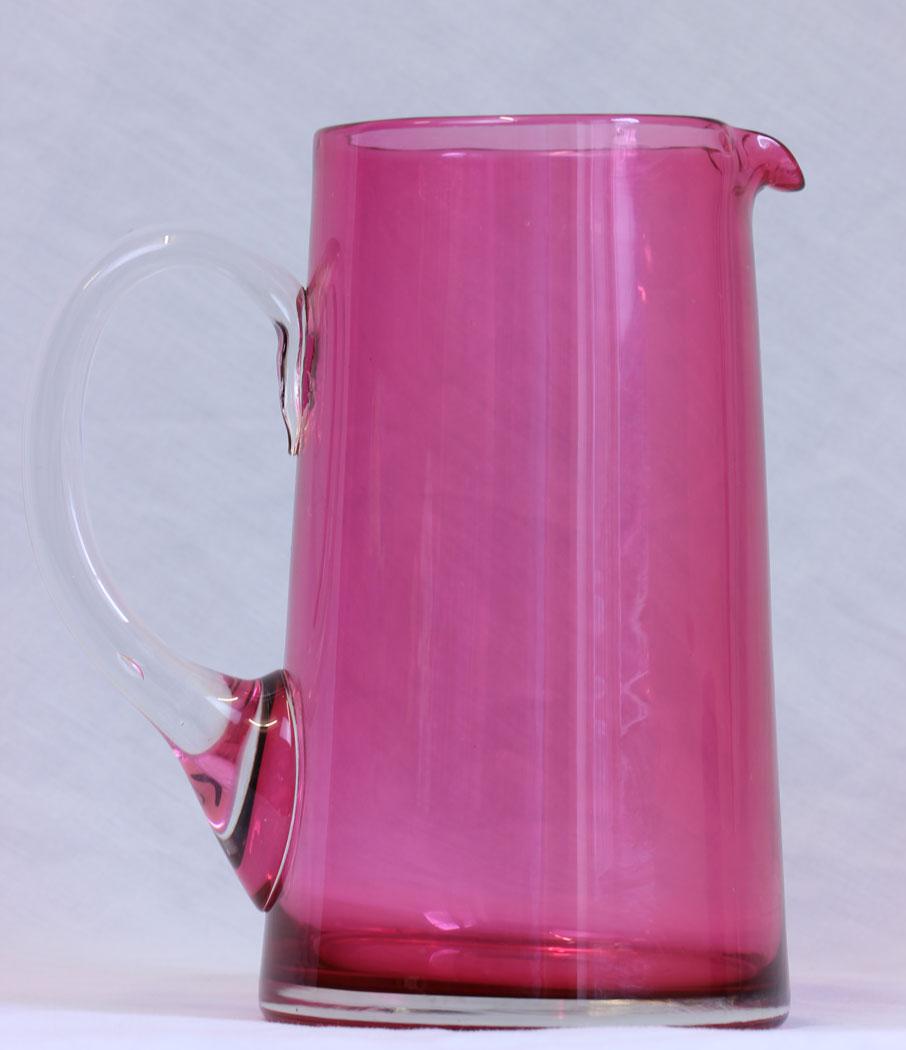 Antique Large Cranberry Glass Jug Pitcher (1 of 8)