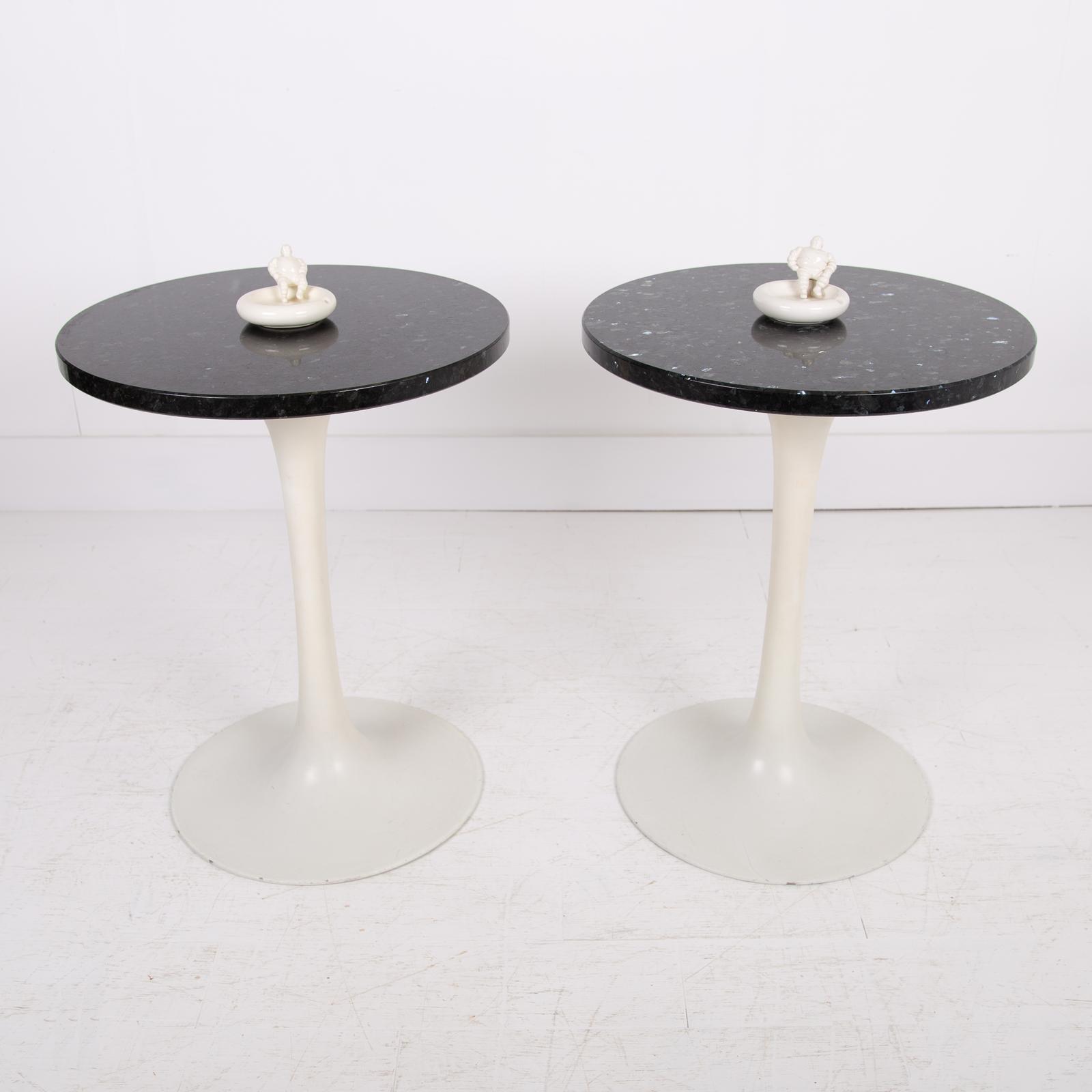 Pair of 20th Century Tulip Shaped Granite Topped Side Tables (1 of 12) Pair of 20th Century Tulip Shaped Granite Topped Side Tables (1 of 12)