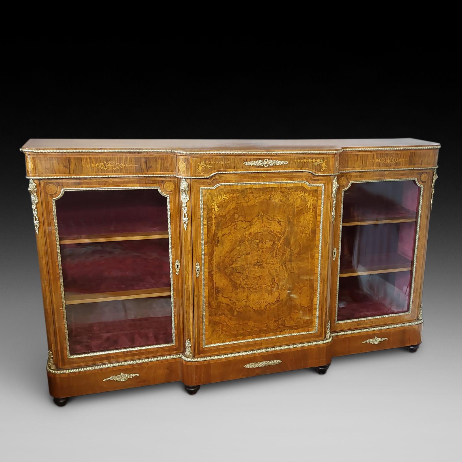 Victorian Cross-banded & Inlaid Walnut Cabinet (1 of 14)