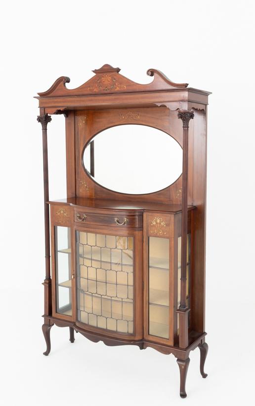 Impressive Art Nouveau Mahogany Display Cabinet (1 of 10)