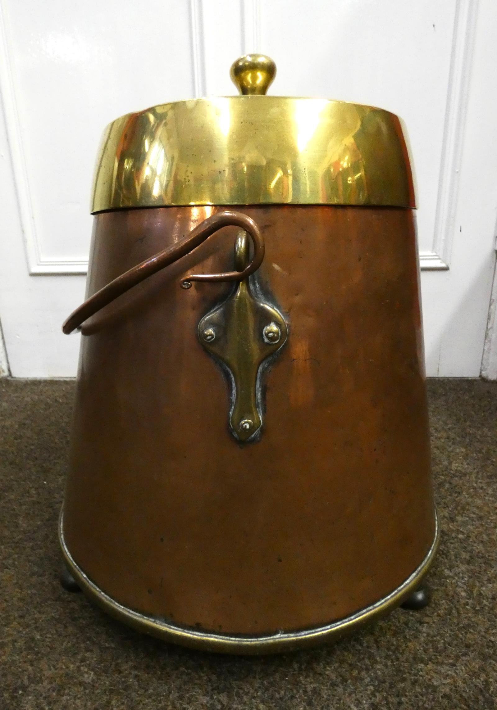 Copper & Brass Coal Bin / Coal Bucket (1 of 6)