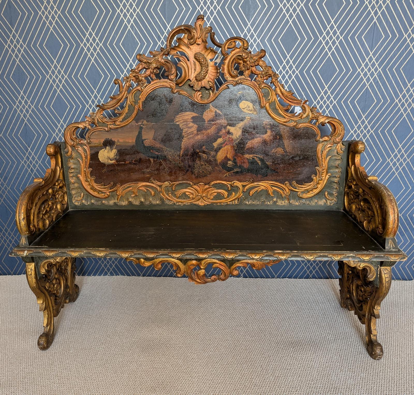 Dutch Polychrome Bench in the Style of Daniel Marot (1 of 14)