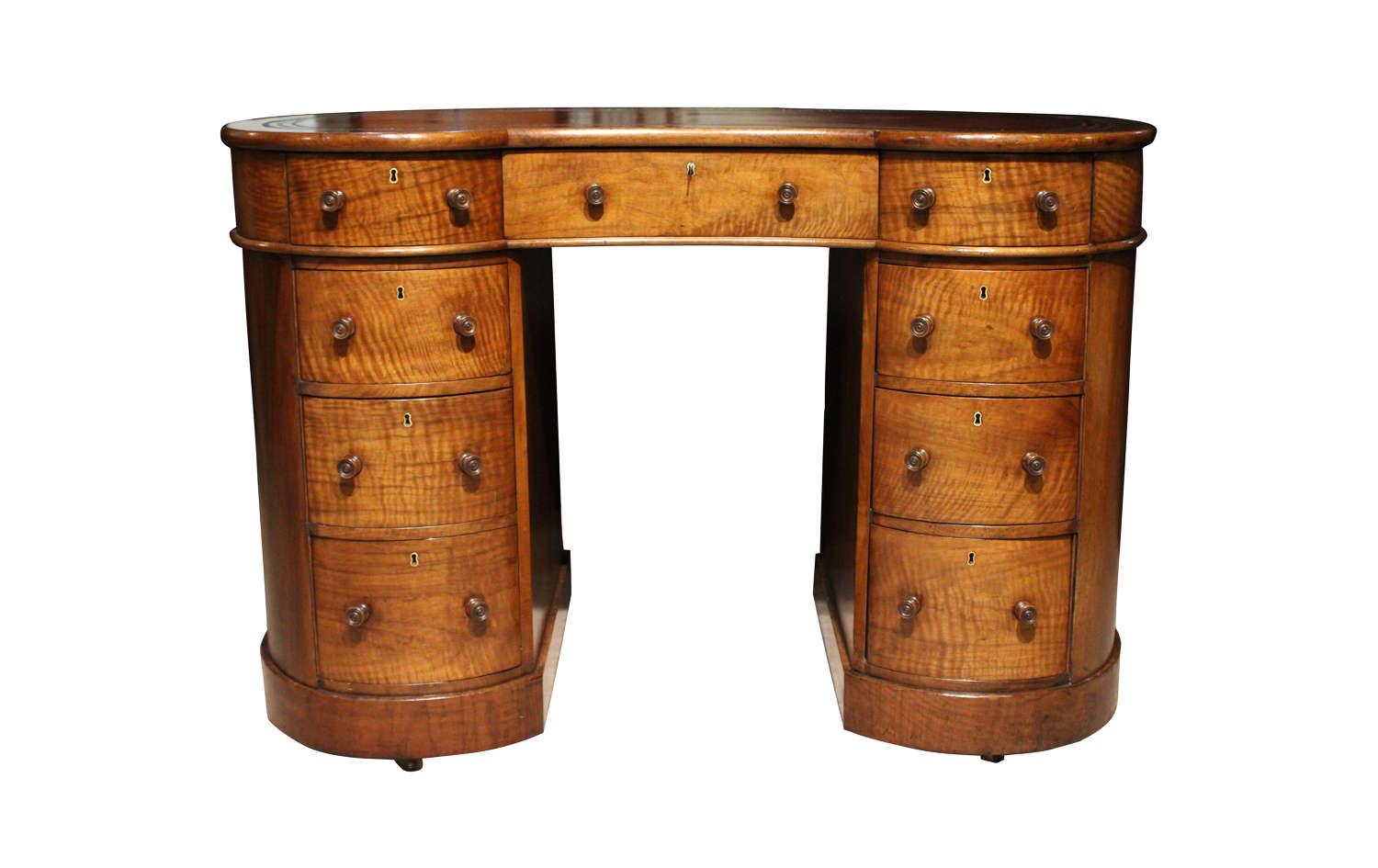 Mid 19th Century Walnut Kidney Shaped Desk (1 of 5)