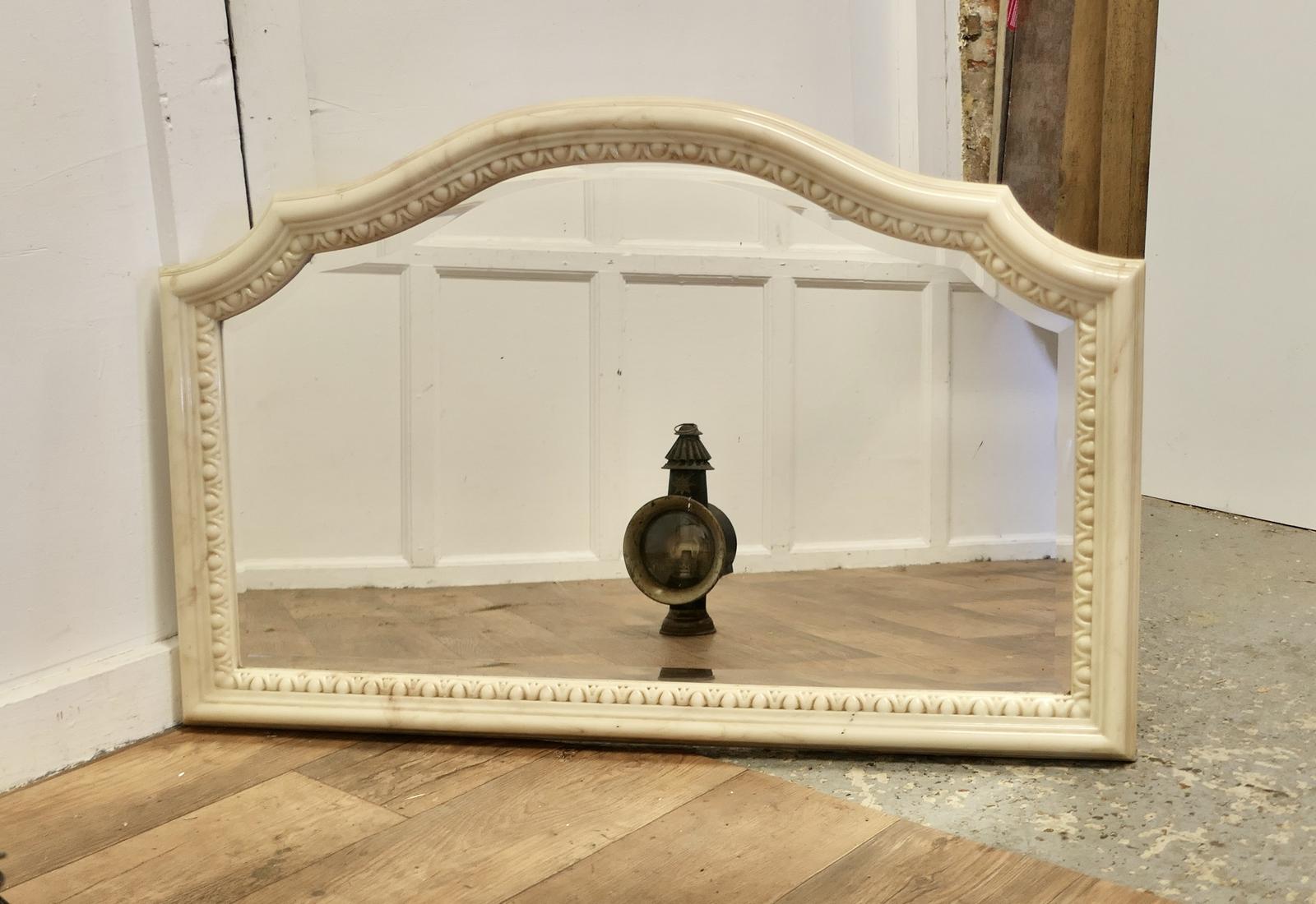 A Superb Large Carved Simulated Marble Overmantel Mirror (1 of 7)