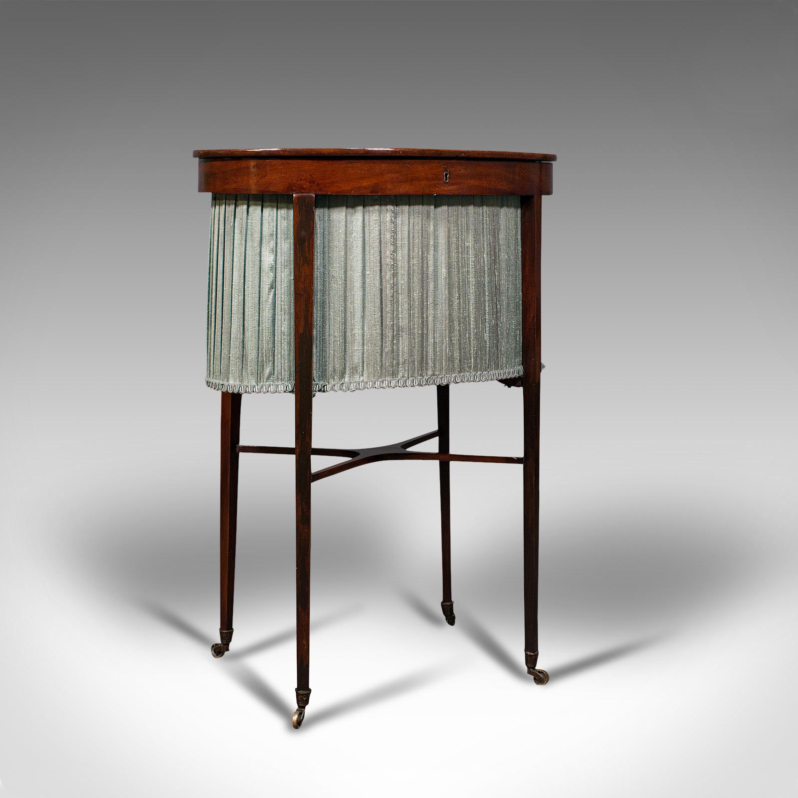 Antique Sewing Table, English, Mahogany, Silk Cotton, Work - Regency c.1820 (1 of 12)