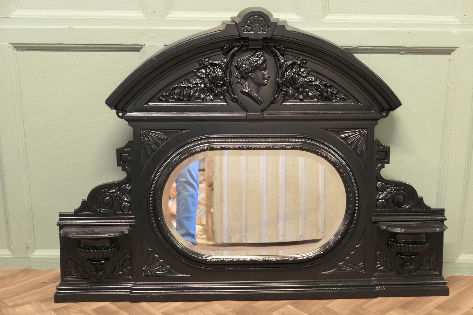 A 19th C, Cast Iron Overmantel Mirror (1 of 6) A 19th C, Cast Iron Overmantel Mirror (1 of 6)