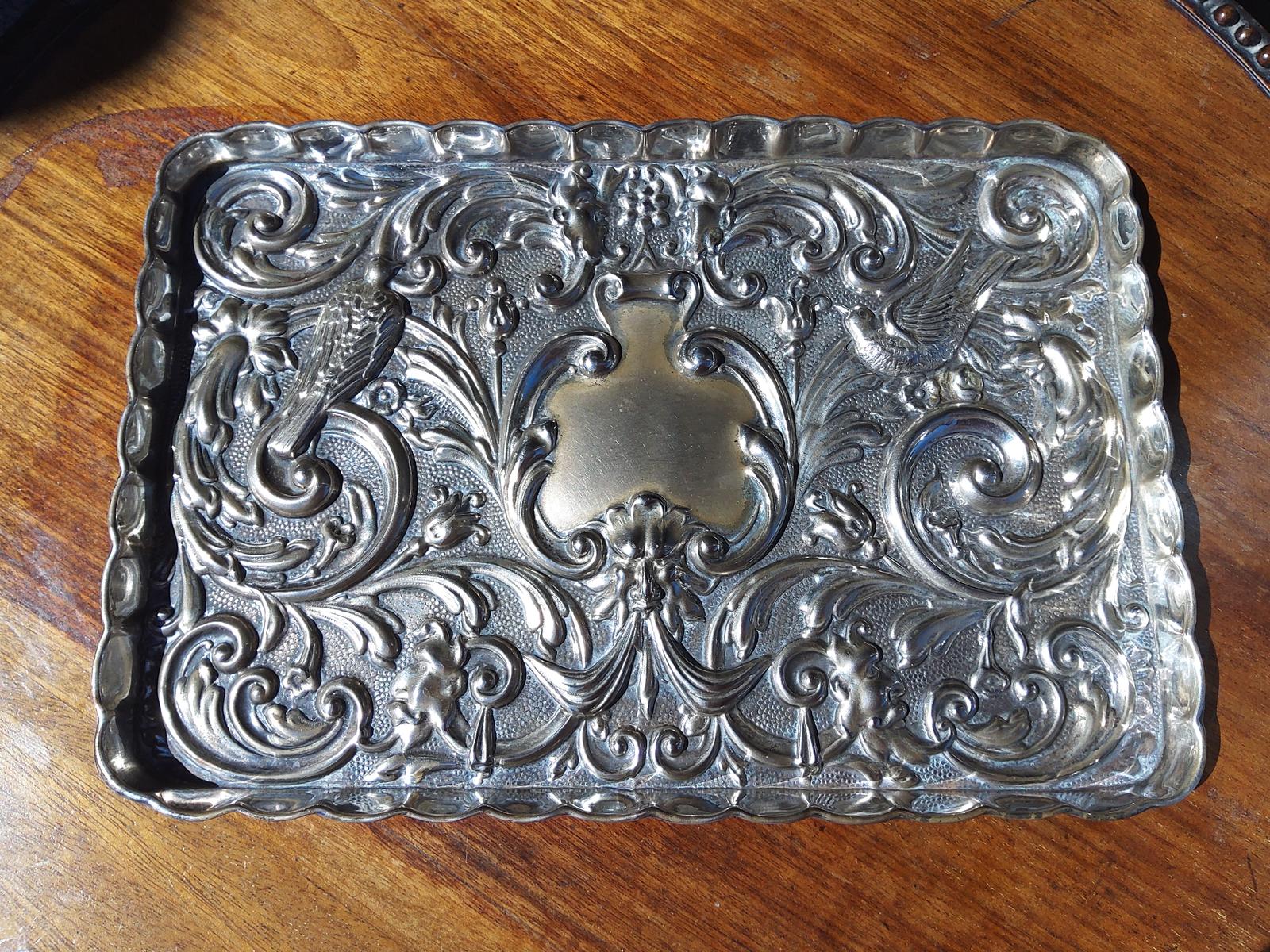 Silver Plated Repousse Ware Tray (1 of 4)